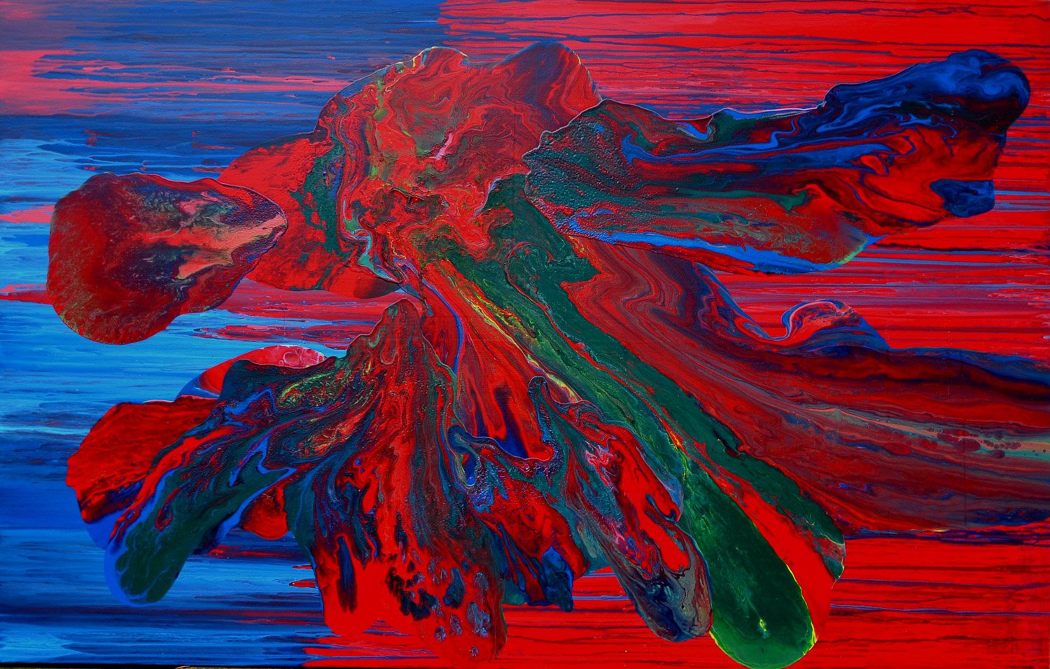  Pradžios taškas  115 x 180 cm  Drobė, akrilas. 2016 - 2019.