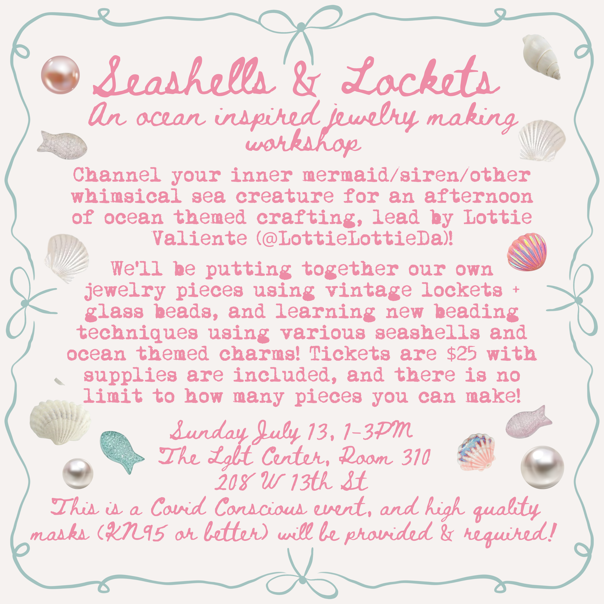 Covid Conscious Crafting: Seashells & Lockets Jewelry Crafting Workshop