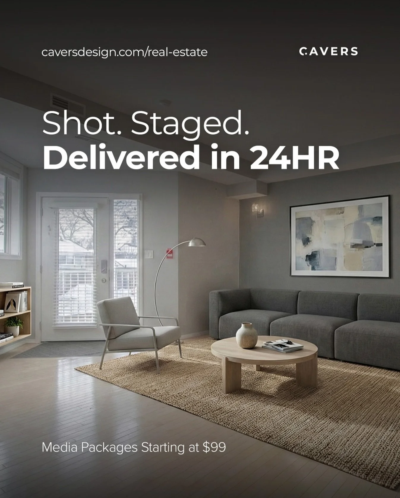 Your listing, fully staged and delivered in 24 hours.

Why wait for physical furniture when you can have a market-ready look by tomorrow? At Cavers Design, we combine high-end photography with expert virtual staging to help your buyers visualize the 