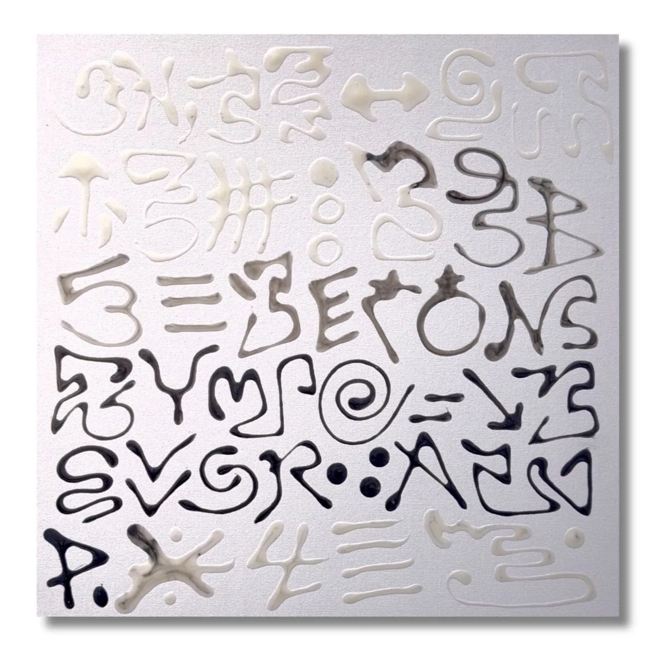 Nansi Lent, Language without Voice, 2025, glue and  acrylic on canvas, 24 x 24 inches