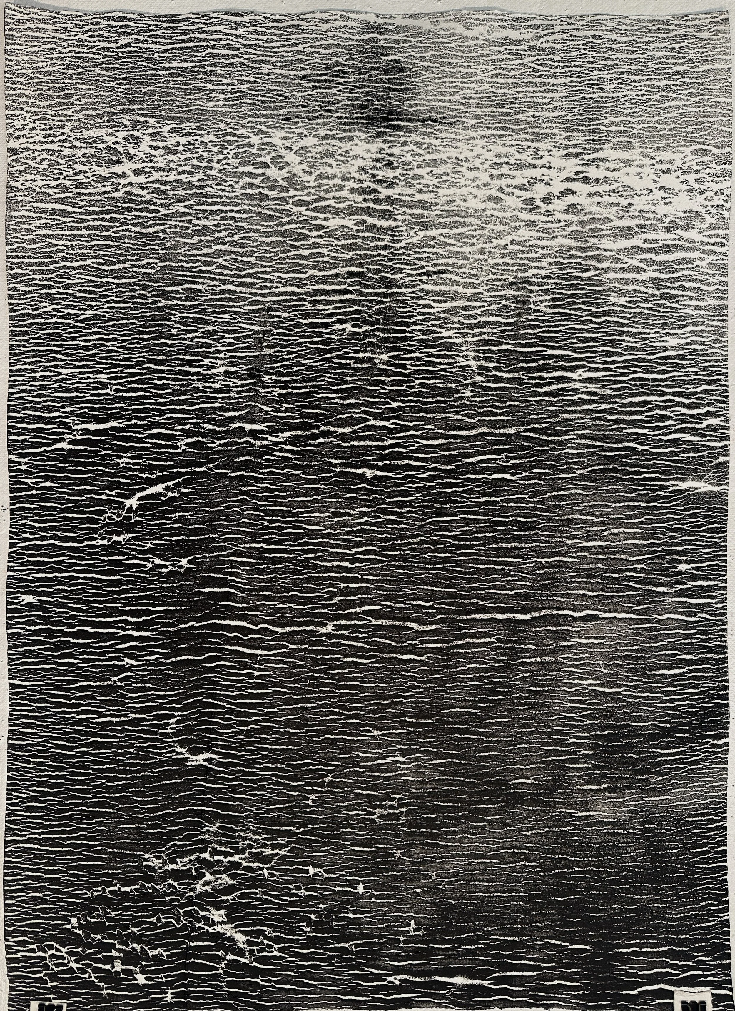 Body Embodied/Yoga Mat Print, 2025, Monotype with Akua ink, #3, 30 x 22.5 in