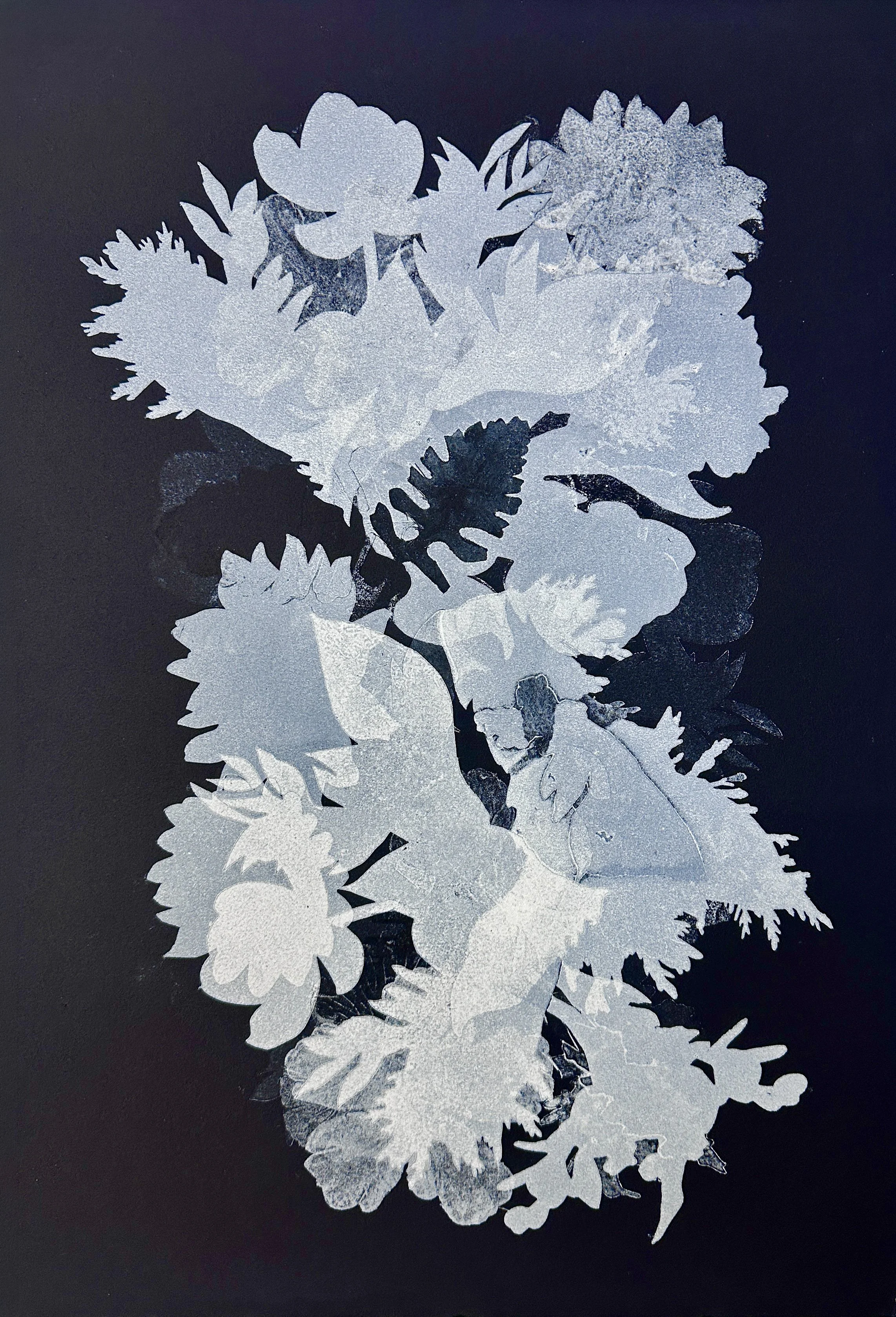 Night Bouquet #8, 2026, Monotype with Akua ink , 22 x 15.5 in