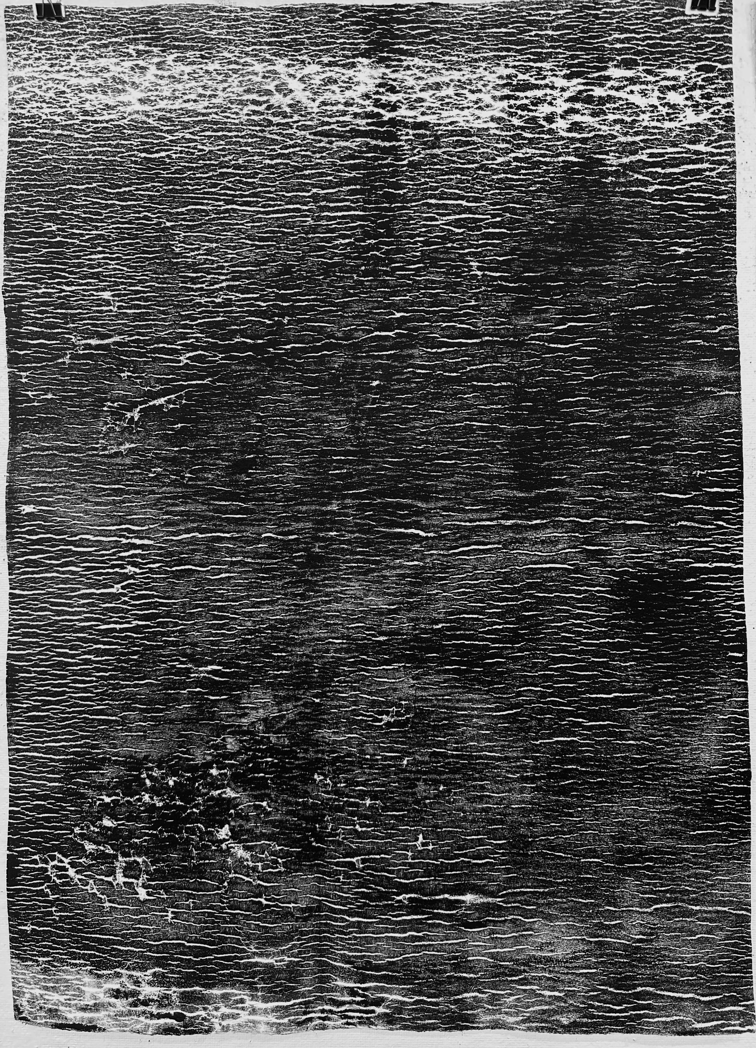 Body Embodied/Yoga Mat Print, 2025, Monotype with Akua ink, #4, 30 x 22.5 in