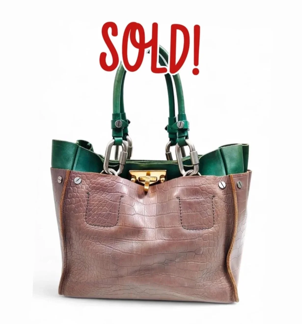 Chloé Cyndi Embossed Leather Tote