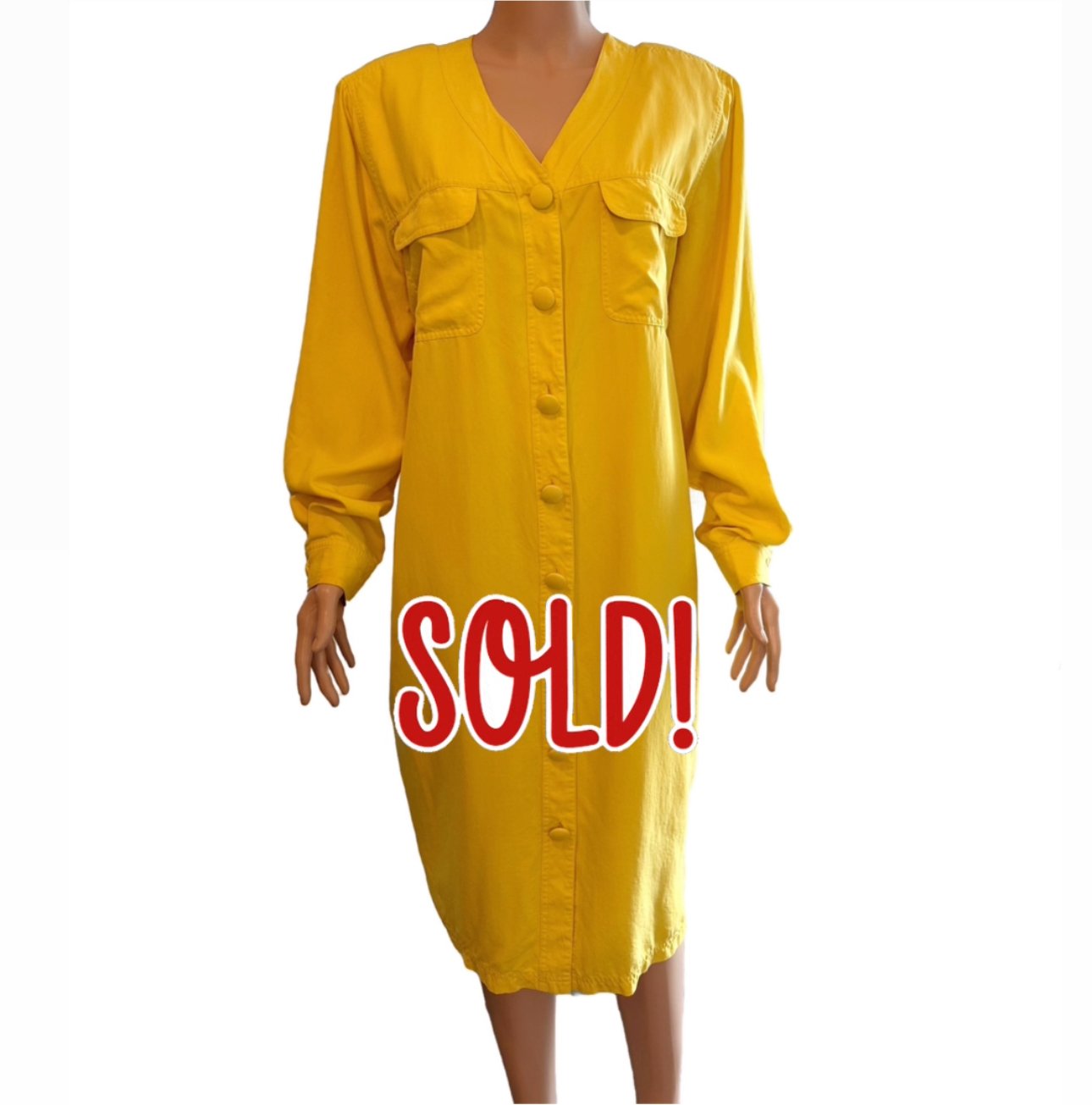 1980's Silk Button Up Dress VINTAGE