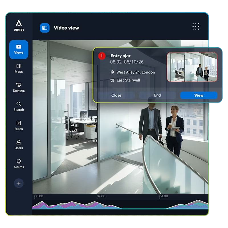 Alta video view entry alert