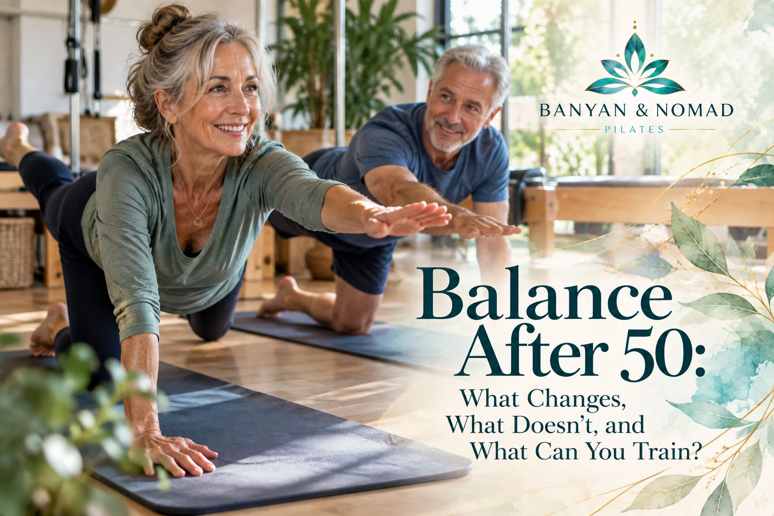 older couple working out balance