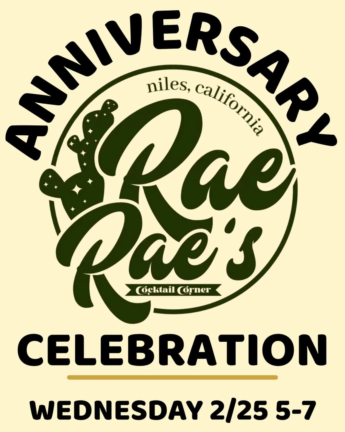 ATTN: @raeraesatjoescorner one year celebration will be postponed to next Wednesday, February 25! We hope you can join us!#niles #fremont #bayarealife