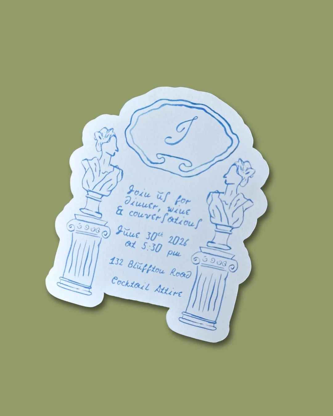 Sicily inspired illustrations/invitations for @joellebluffton upcoming wine dinner!