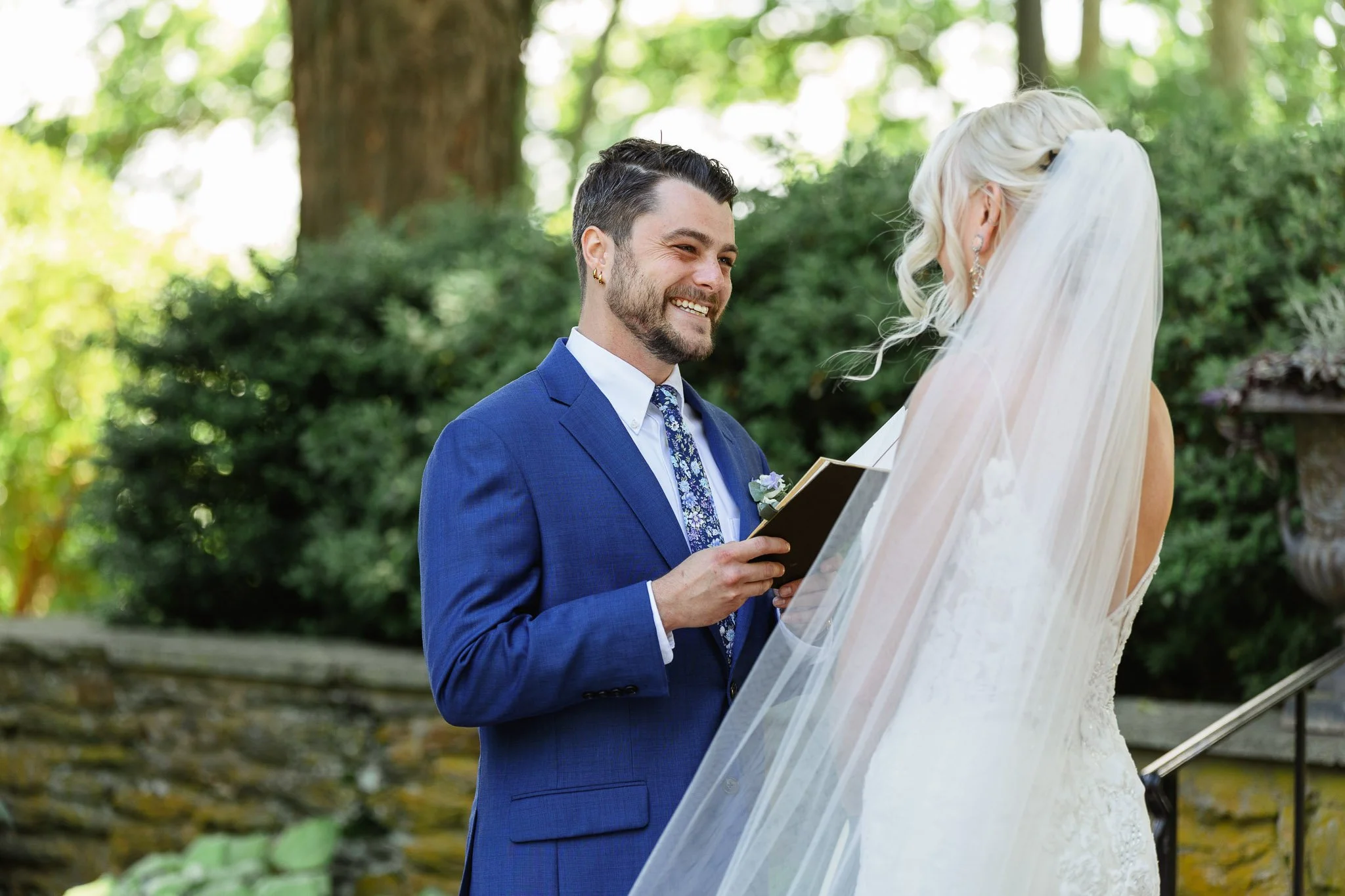 Professional wedding photo by a wedding photographer capturing an intimate ceremony at Drumore Estate.