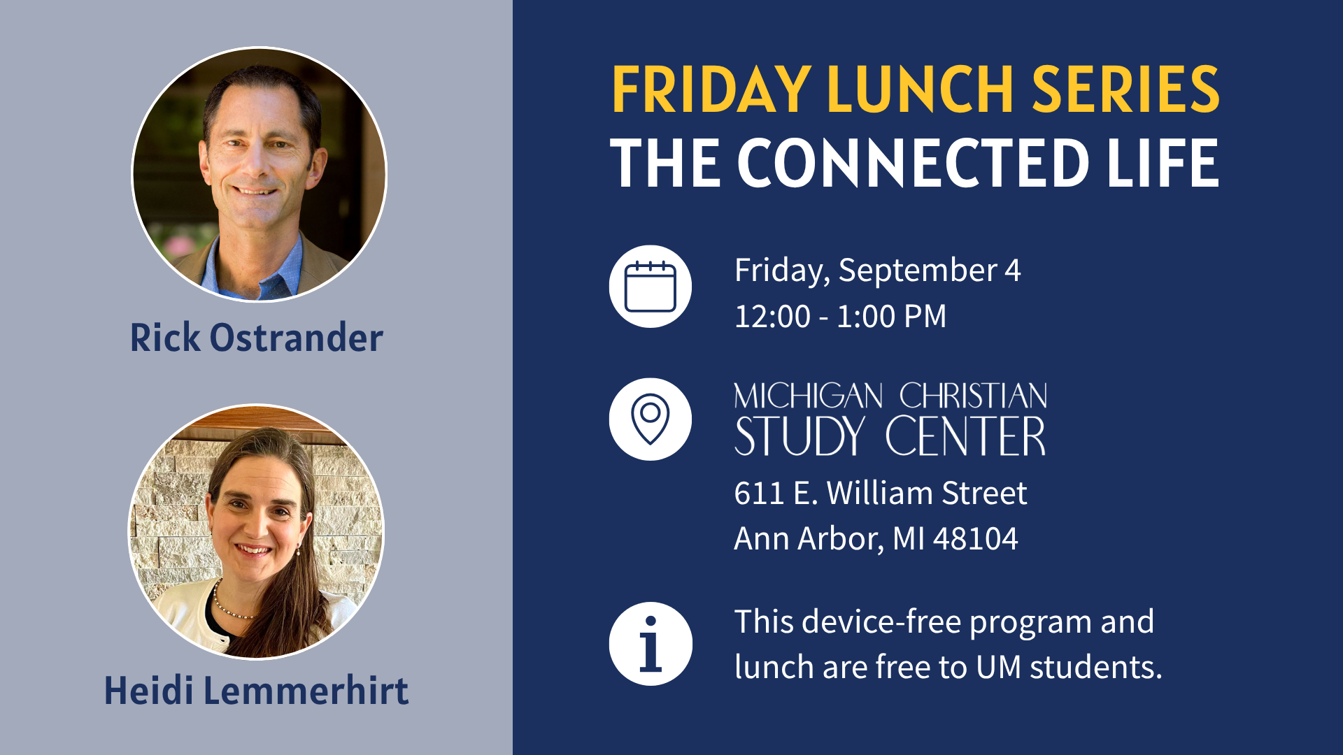 MCSC Student Friday Lunch Series - Rick Ostrander and Heidi Lemmerhirt