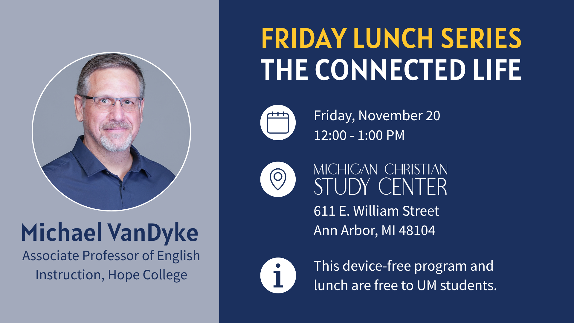 MCSC Student Friday Lunch Series - Michael VanDyke