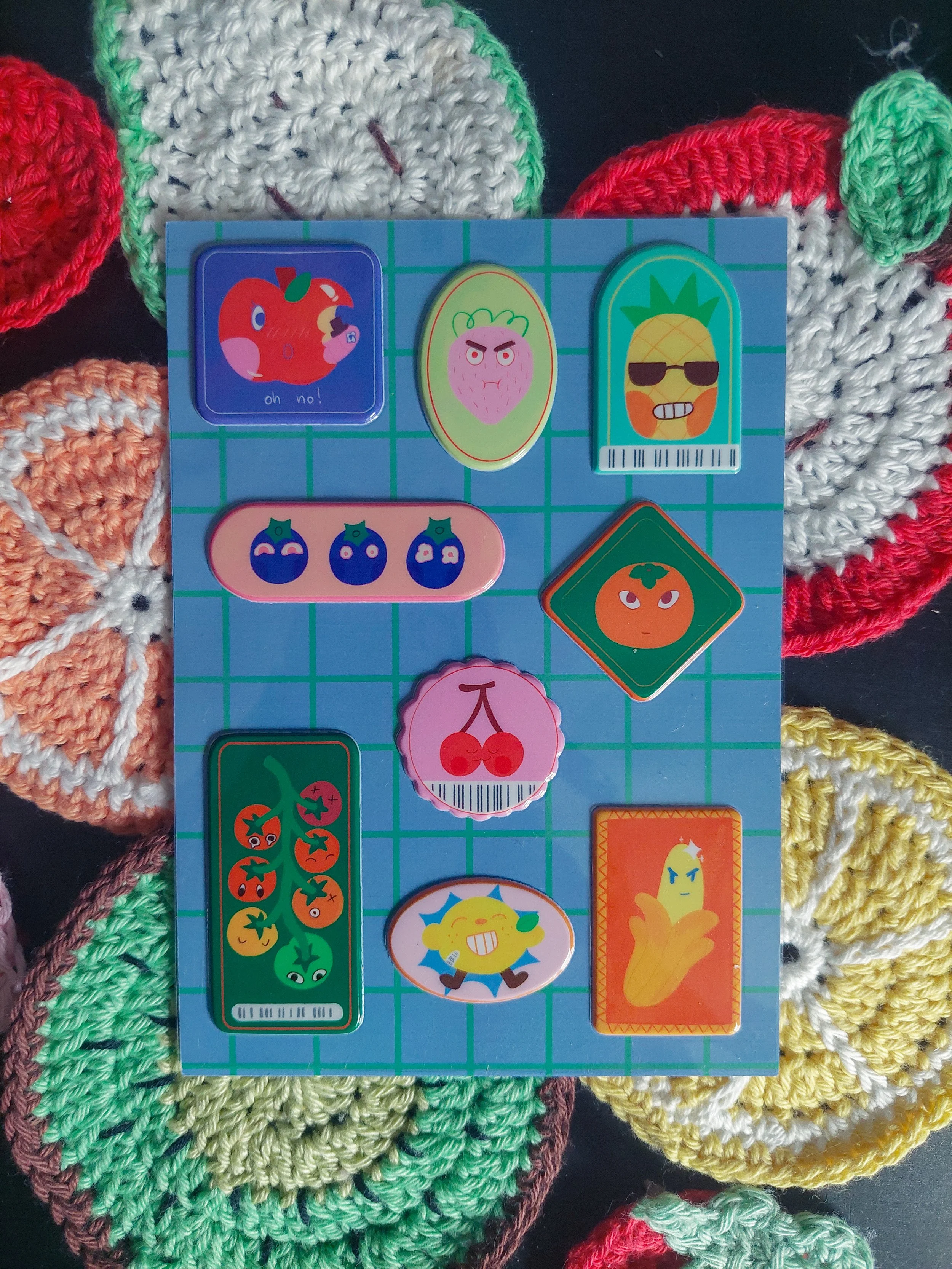 Puffy Fruit Tag Sticker sheet