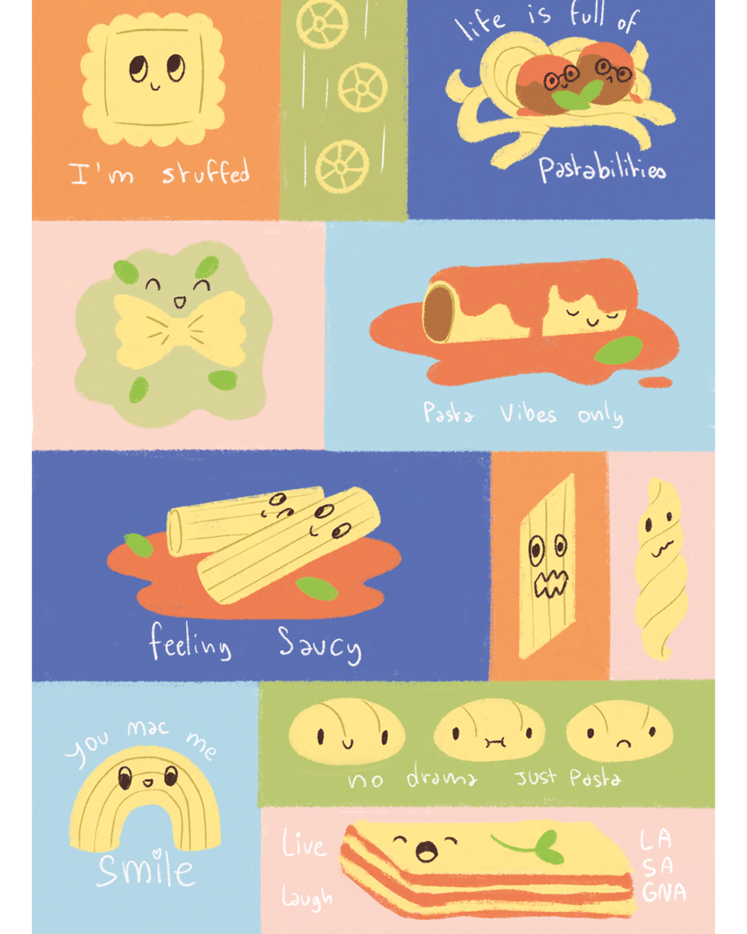 Pasta Sticker sheet