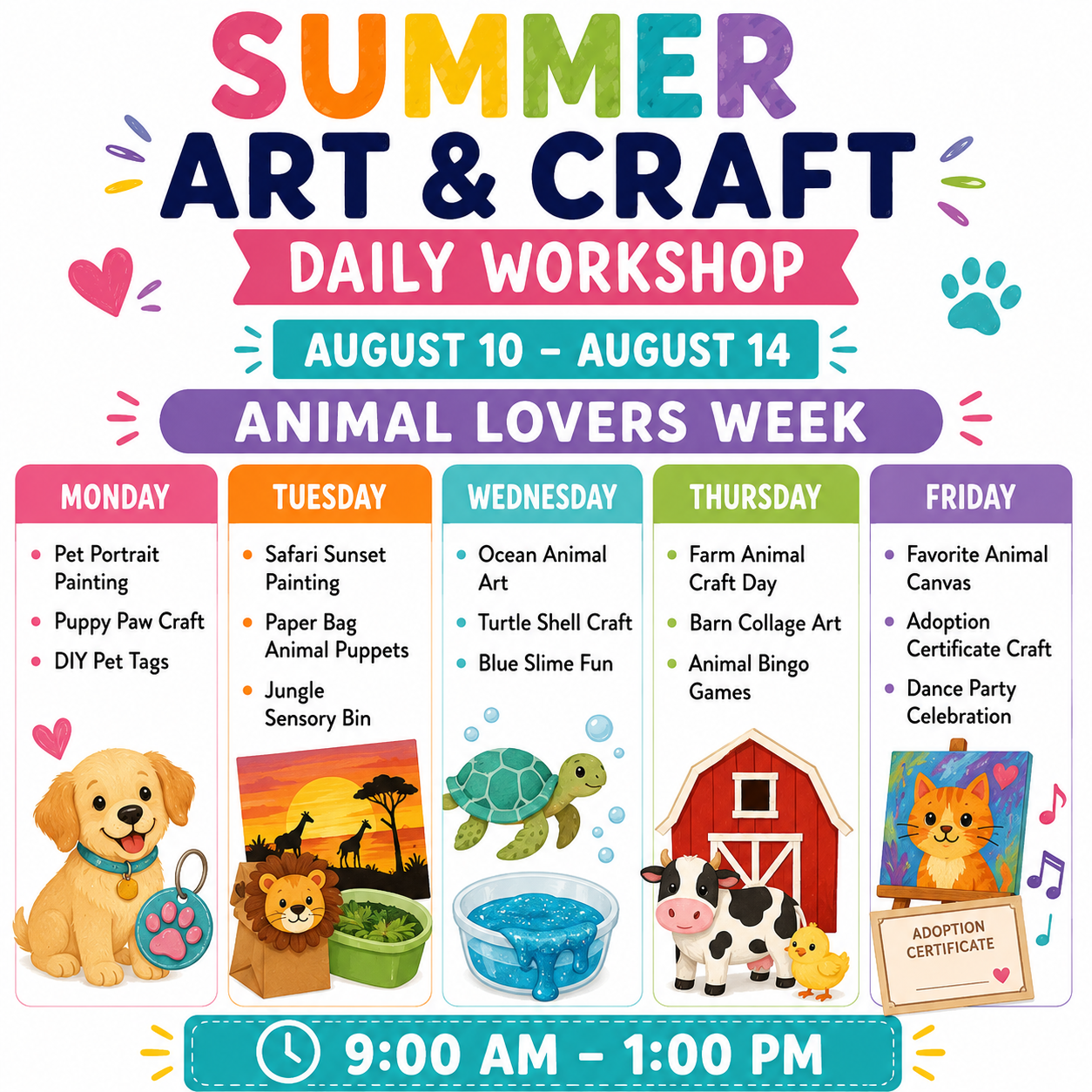 Daily Workshop  August 10–14