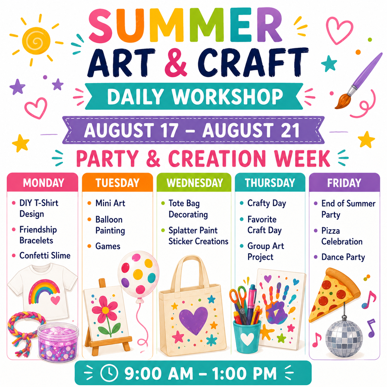 Daily Workshop  August 17–21
