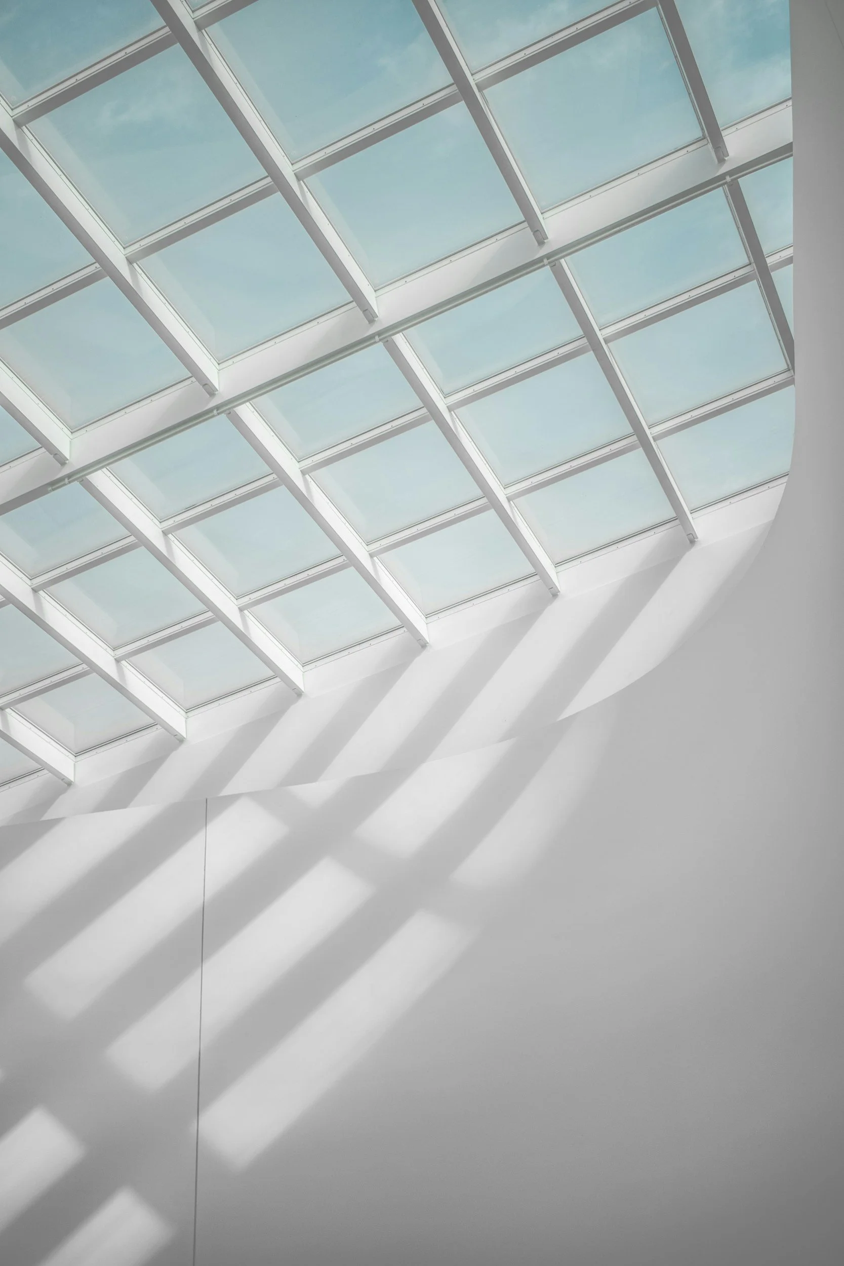 celling windows with a sky background