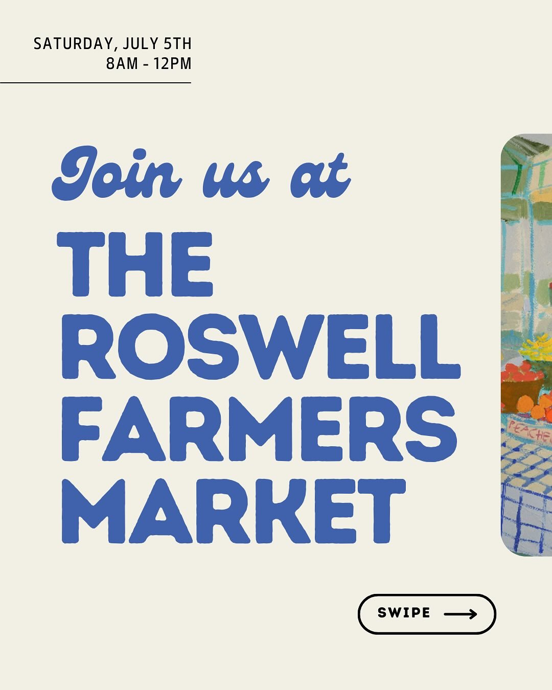 Catch us at the @roswellfarmersmarket this Sat, July 5th, 8am–12pm! Brisket Egg & Cheese sandwiches, 40+ vendors, & a big red fire truck from Roswell Fire Department! 🚒🥪🎉