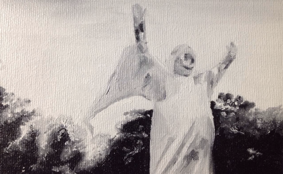 DANIEL JHONSTON ́S “CASPER, THE FRIENDLY GHOST” /
Óleo sobre tela /
10 x 15 cm /
2022