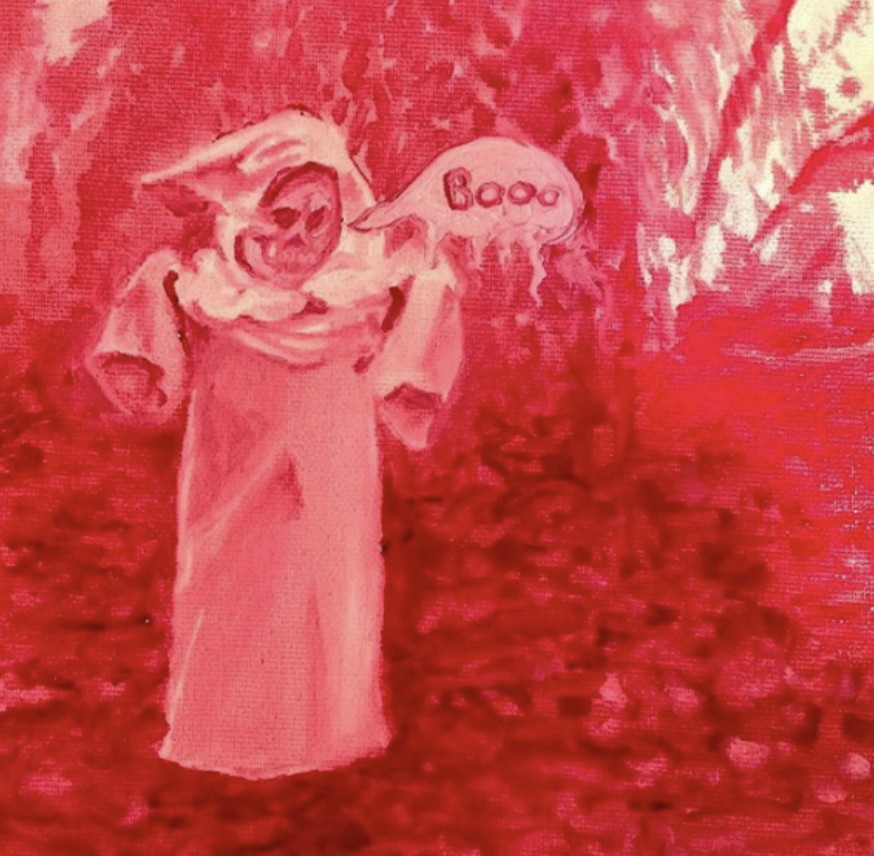 BOO EN ROSA /
Óleo sobre tela /
17 x 17 cm /
2020