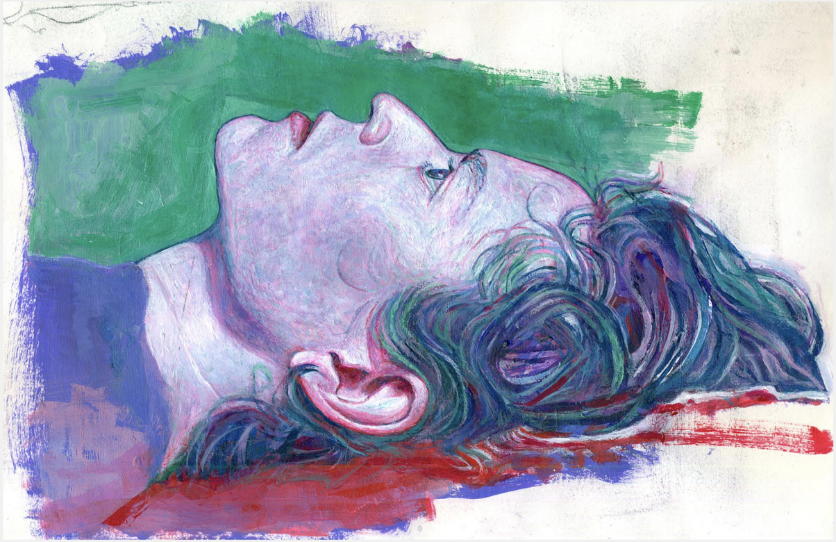 Acostado RGB / Mixta sobre papel / 15 x 23 cm / 2019