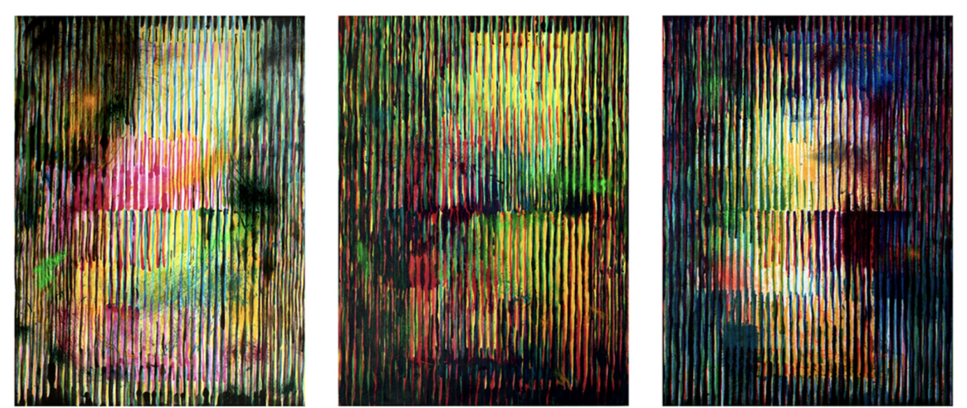 Compact Disc A B y C / Mixta sobre tela / 160 x 120 c/u / 2022