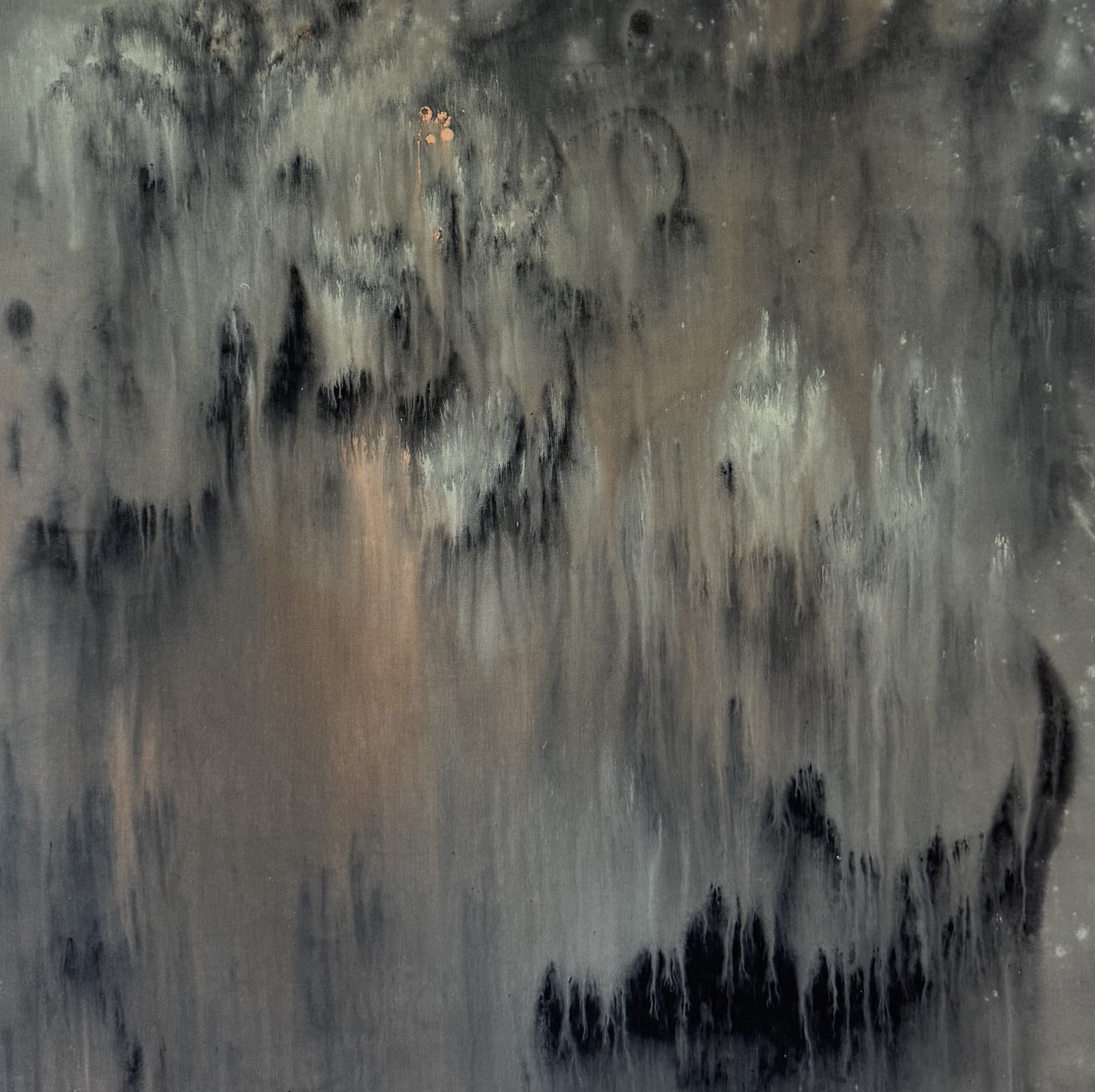 Dentro de la cueva / Acrílico sobre tela / 90 x 90 cm / 2025