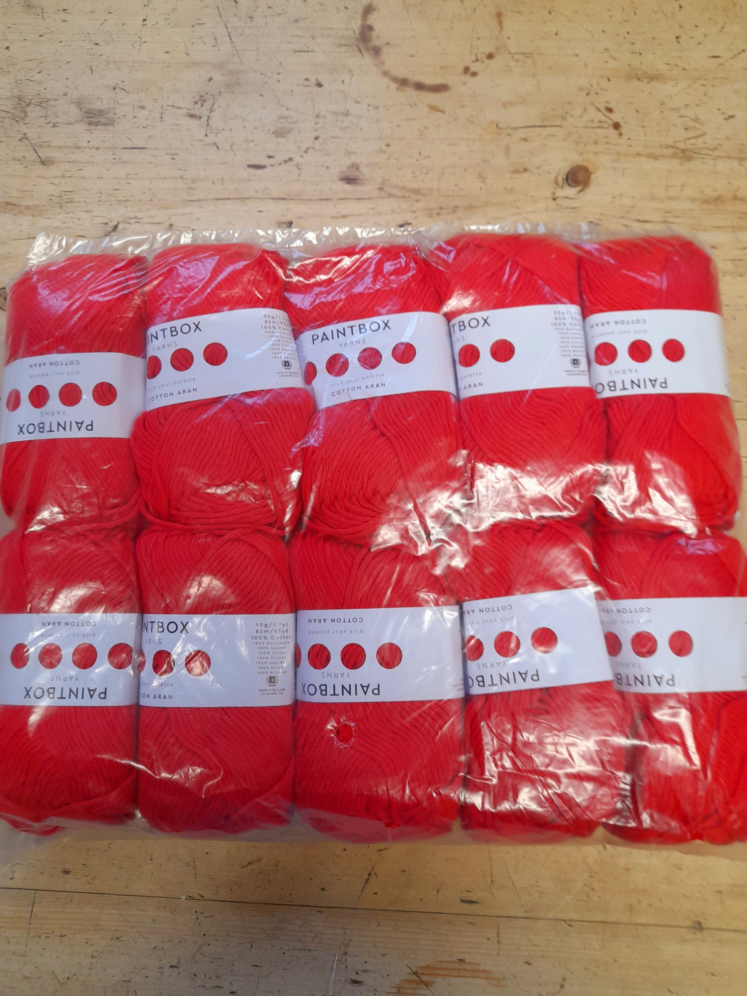 Paintbox 100% Cotton Aran in Pillar Red 500g