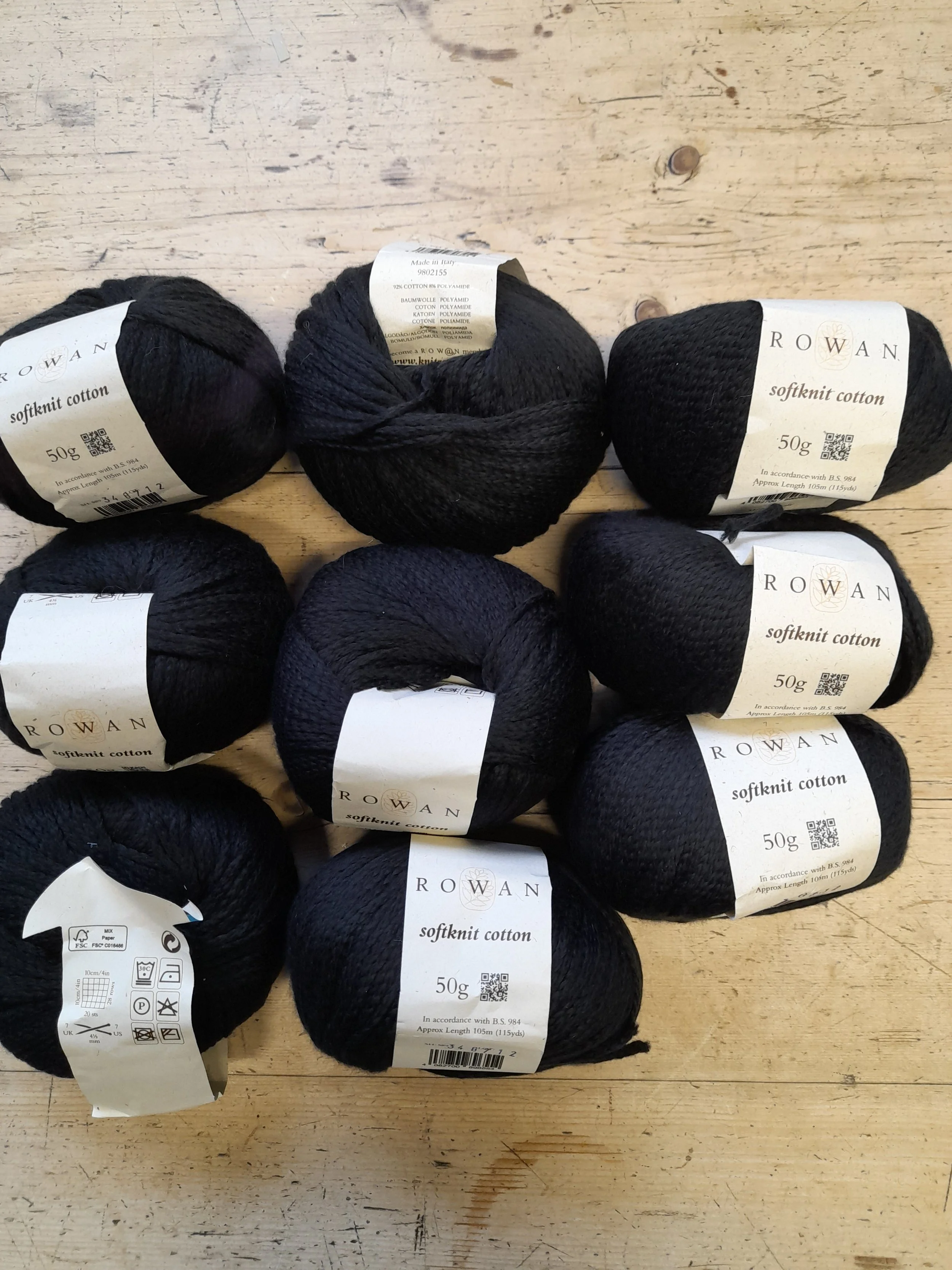 Rowan Softknit Cotton blend in black 450g