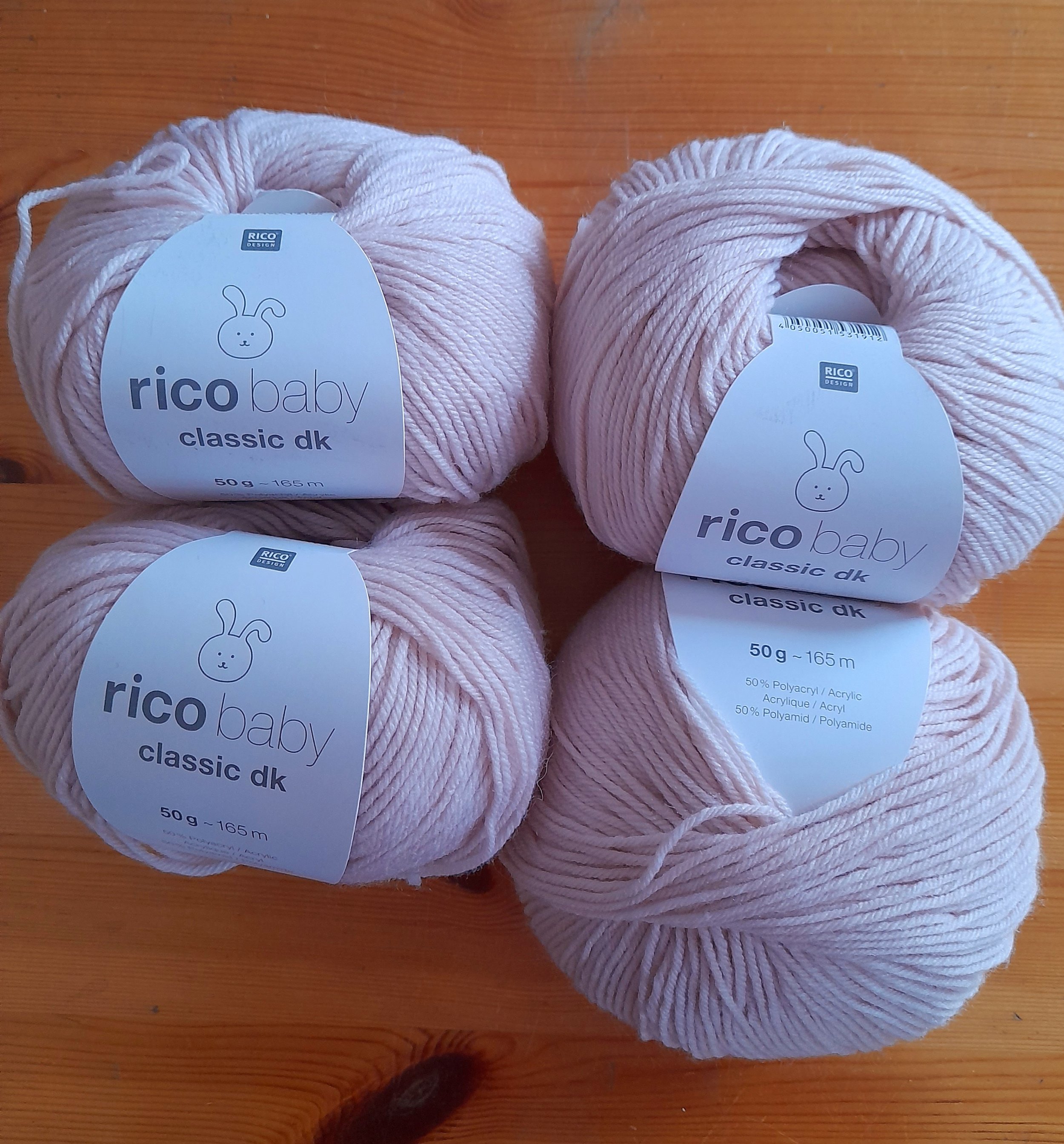 Rico Baby Classic DK in Powder pale pink 200g