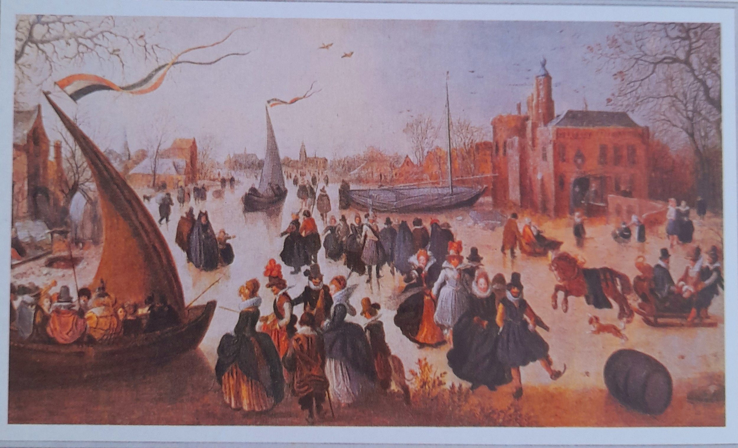 MDU21 The Skating Party pack of 10 medium Christmas Cards Museum Development