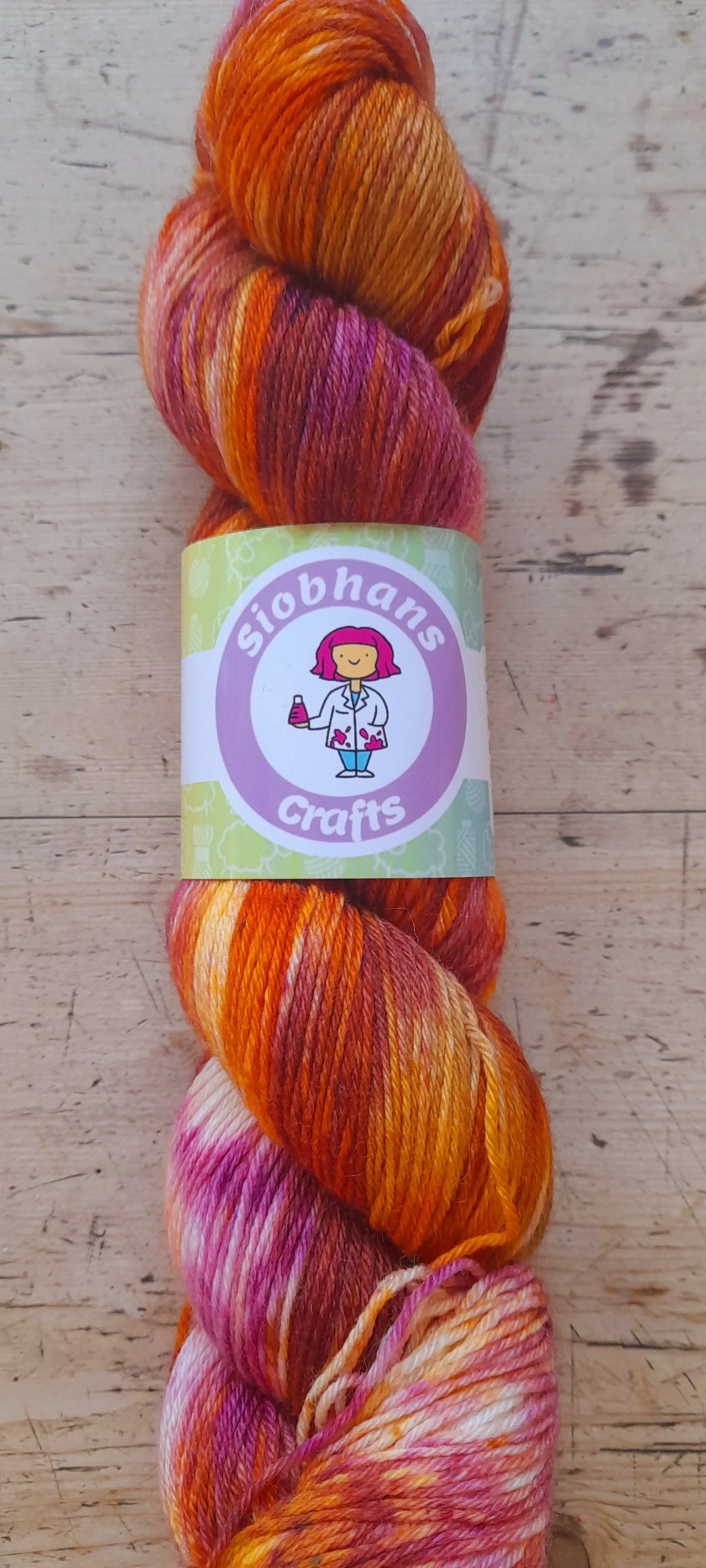 Siobhans Crafts Sock Yarn hand dyed yarn Ochre Gold 100g