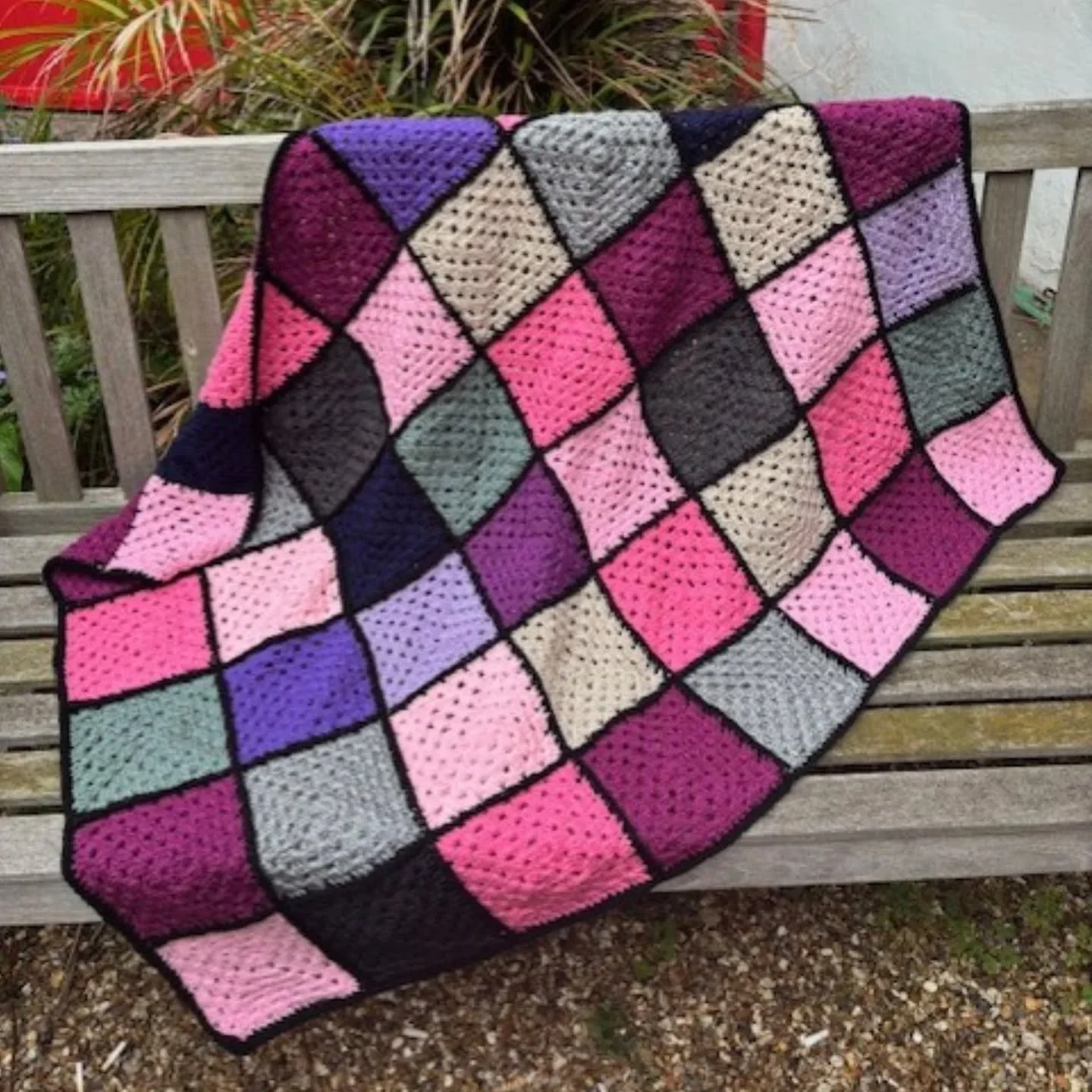 Our well-oiled machine has got a little bit of grit in the system, so I'm afraid I don't know who sent us this lovely crocheted blanket.  It will bring a cosy, colourful hug for someone. 

Thank you, Crocheters!  This is our Crochet of the Day!

#cro