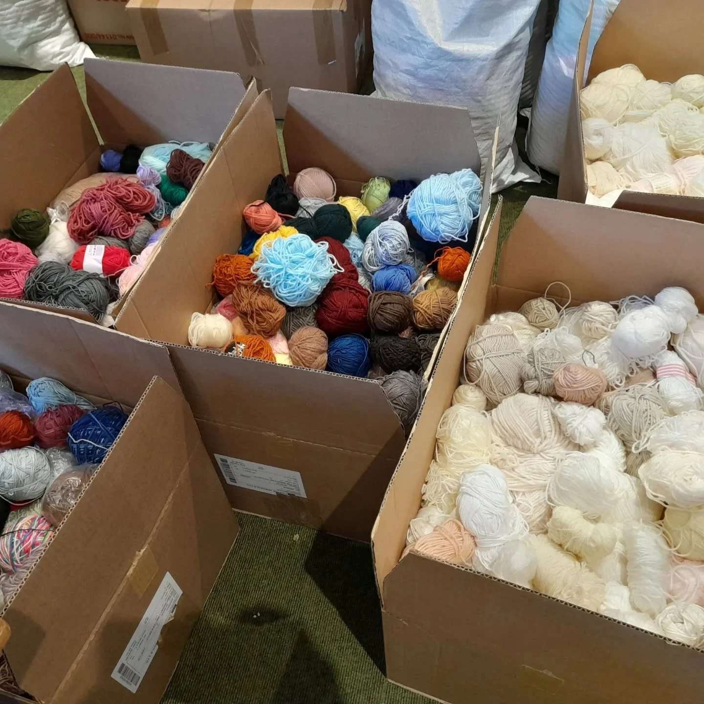We've a couple of Stashbuster boxes back for sale on our online shop.  They all weigh at least 7kg, and for &pound;25 it's a box of small quantities of mixed yarn, for &pound;30 it's novelty and fancy yarns, and for &pound;40 it's larger quantities i