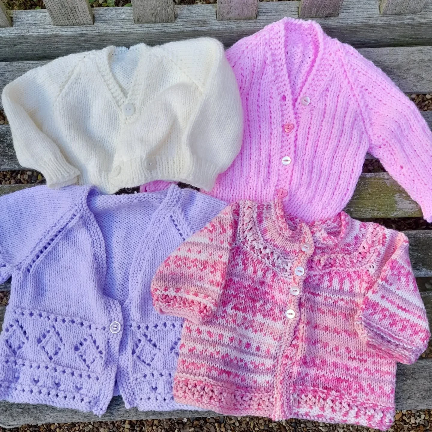 Margaret in Kirkcowan has sent us this very pretty collection of small cardigans and jumpers. She said in her covering note that they are in memory of all her family who are no longer with her.  We're sure they would all be very proud of her. 

Thank