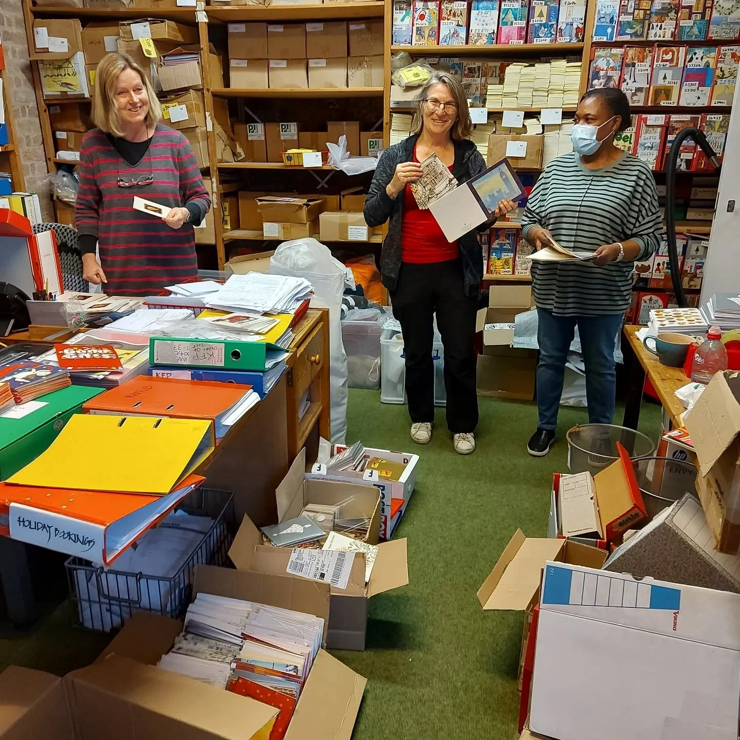 We're having a clear out here at KFP HQ!  Our hardworking volunteers and staff have come in today to sort through our accumulated files and cards. If you've ever visited us in Hampstead, you'll know that this is going to be a big job.  Working  and l