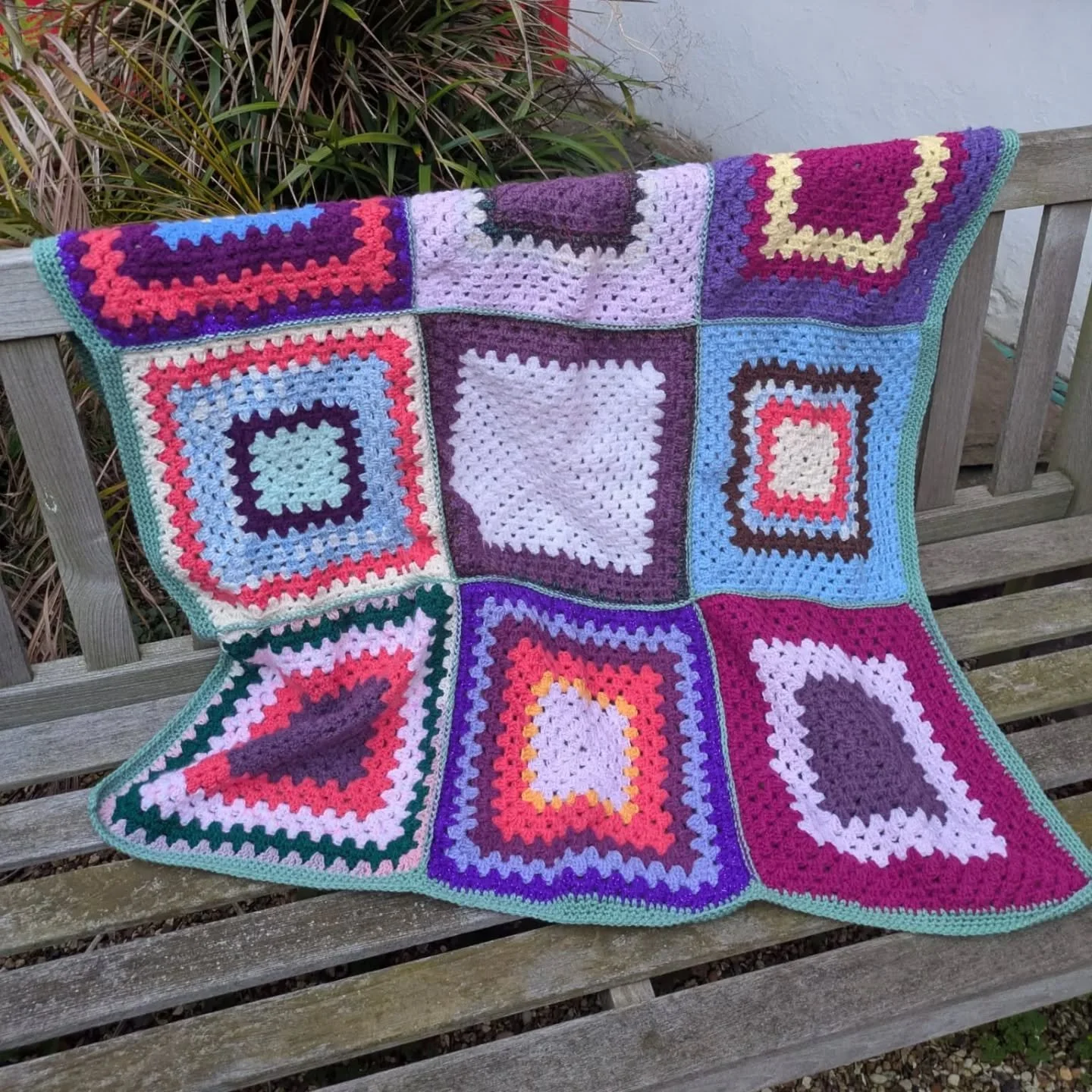 Our wonderful volunteer Stella has crocheted together some of the multitude of squares we have received to make this colourful blanket. 

We are a very small team here at KFP HQ and rarely have the time to join together the many and various squares, 