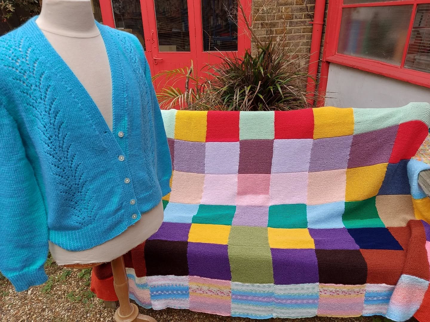 Jenny in Sidcup has sent us a lovely batch of knitting. We do like a bit of lacy pattern on a cardigan. It will add style and warmth to any wardrobe, and the blanket is huge and very cosy!

Thank you, Jenny. These are our Knit of the Day!

#knitofthe