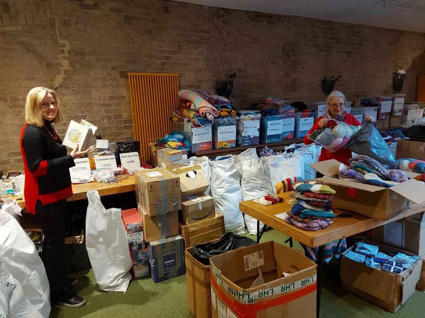 It was a busy day at KFP HQ yesterday. There was a mountain of exciting mail and parcels to open, and the ongoing sort out of all the cards and files accumulated over the years carried on, too.  Hazel opened parcels, and Ria sorted cards. (I wafted a