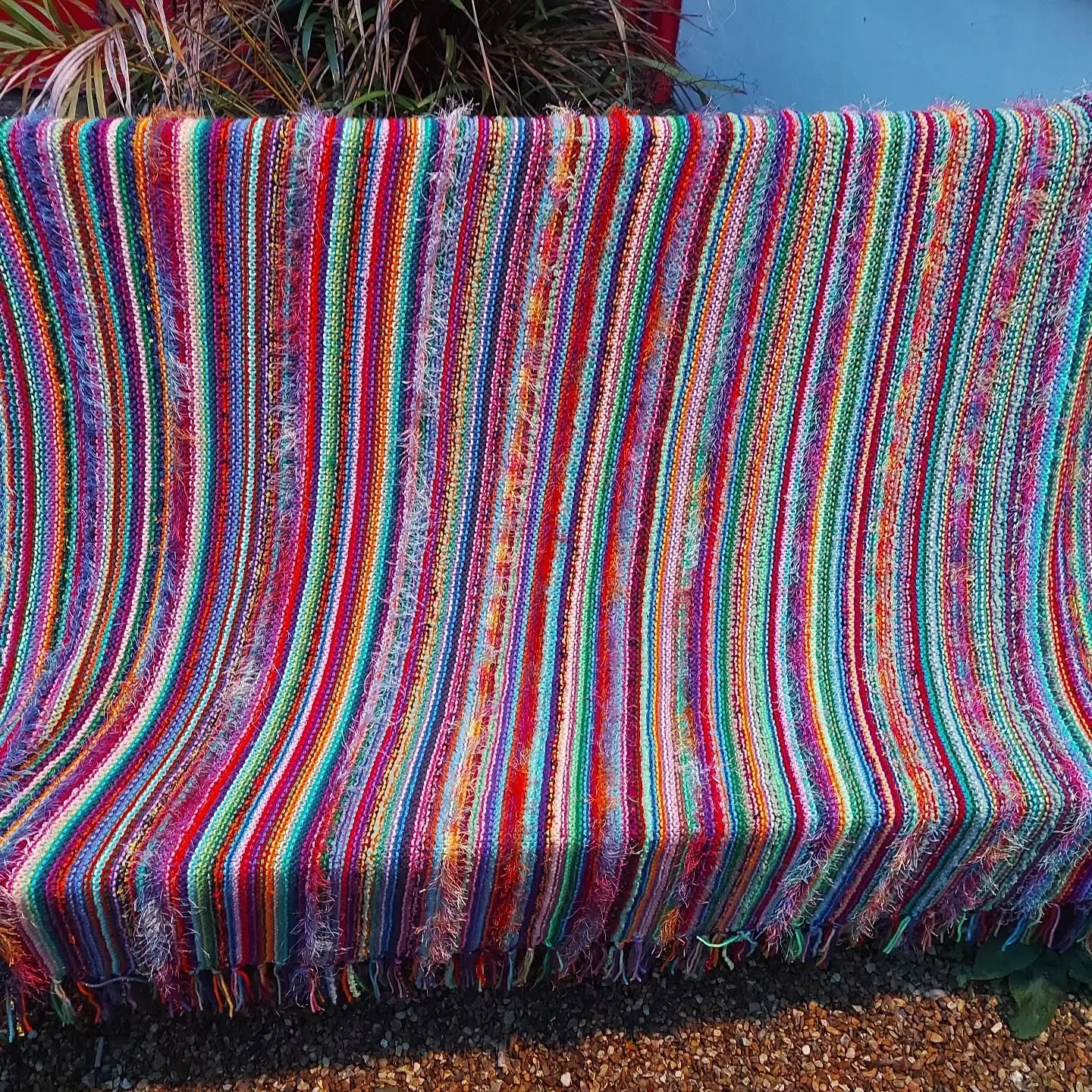 S in Bromley sent us 2 magnificent blankets. We are big fans of these stashbuster designs.  They are a brilliant way to use up leftover yarn and to make something both colouful and cosy....and an excellent project to have resting in your lap on a coo