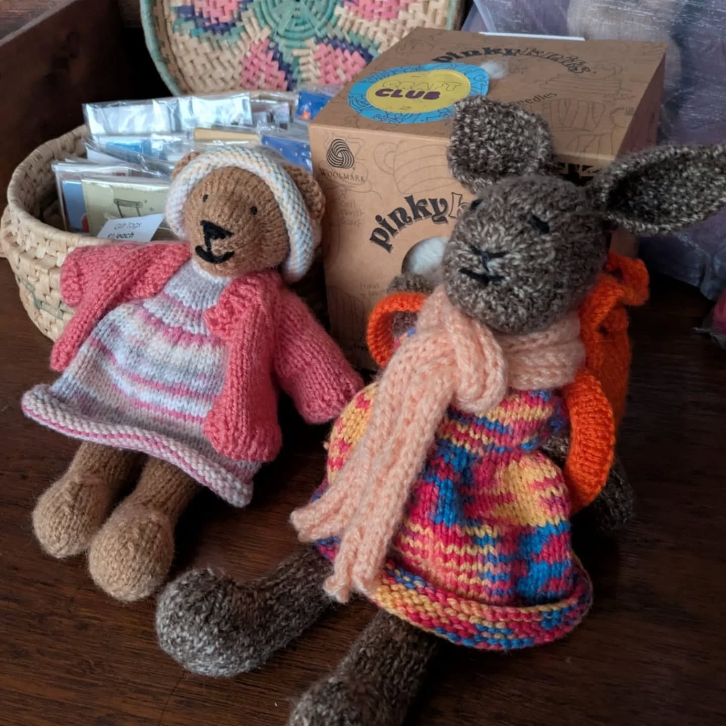 Anony- mouse has sent us these fantastic toys. The bunny has a tiny picnic blanket in the rucksack. 10/10 for cuteness!  They will definitely delight a young recipient. 

Thank you, Knitters and Crocheters for all your beautiful and generous donation