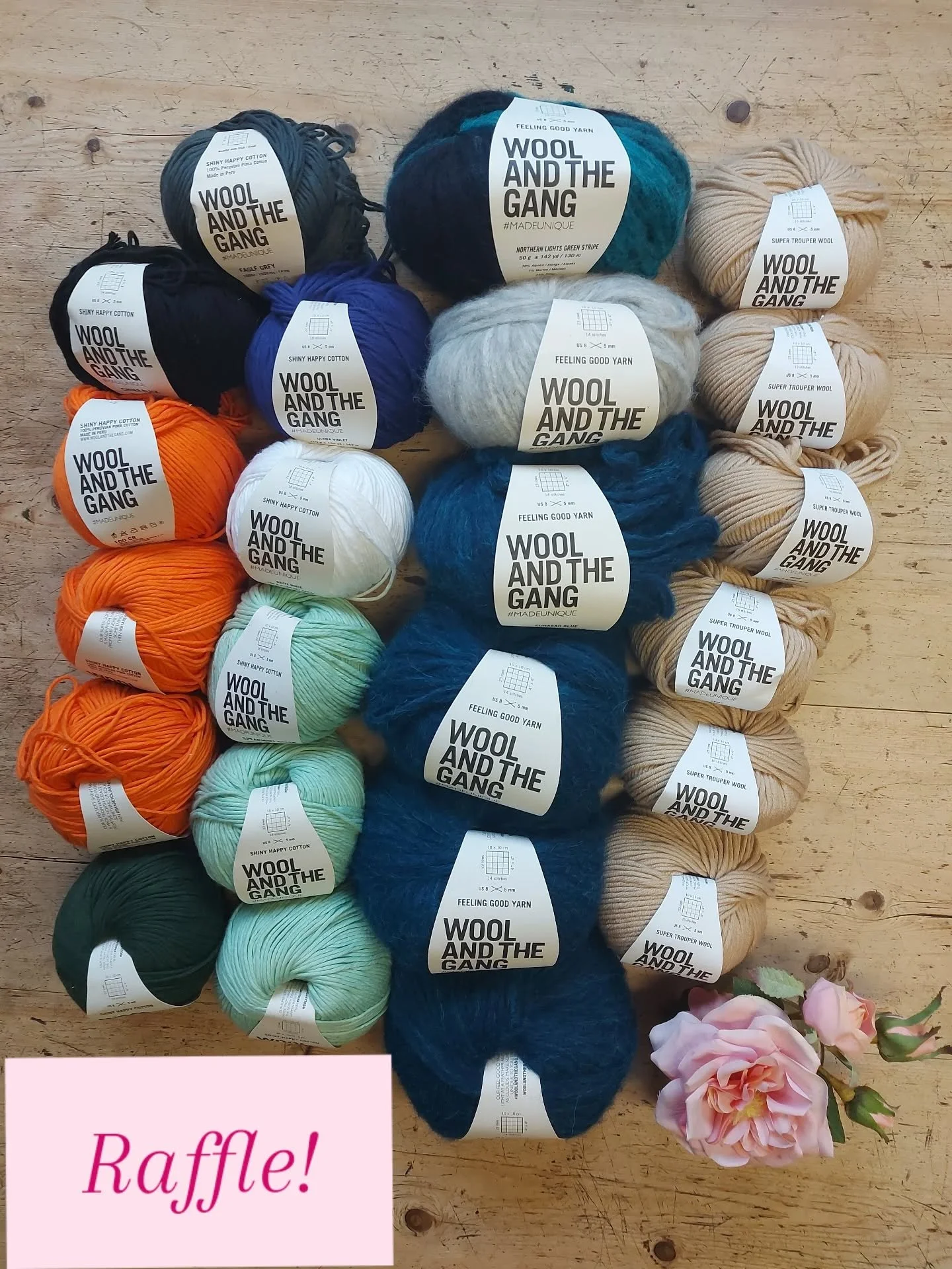 Don't forget our Festive Raffle - a fabulous selection of Wool and the Gang yarns.  Perfect for joining the chunky knitting trend!

Just &pound;10 to enter, and please enter as many times as you would like. 

Every purchase helps us to continue to di