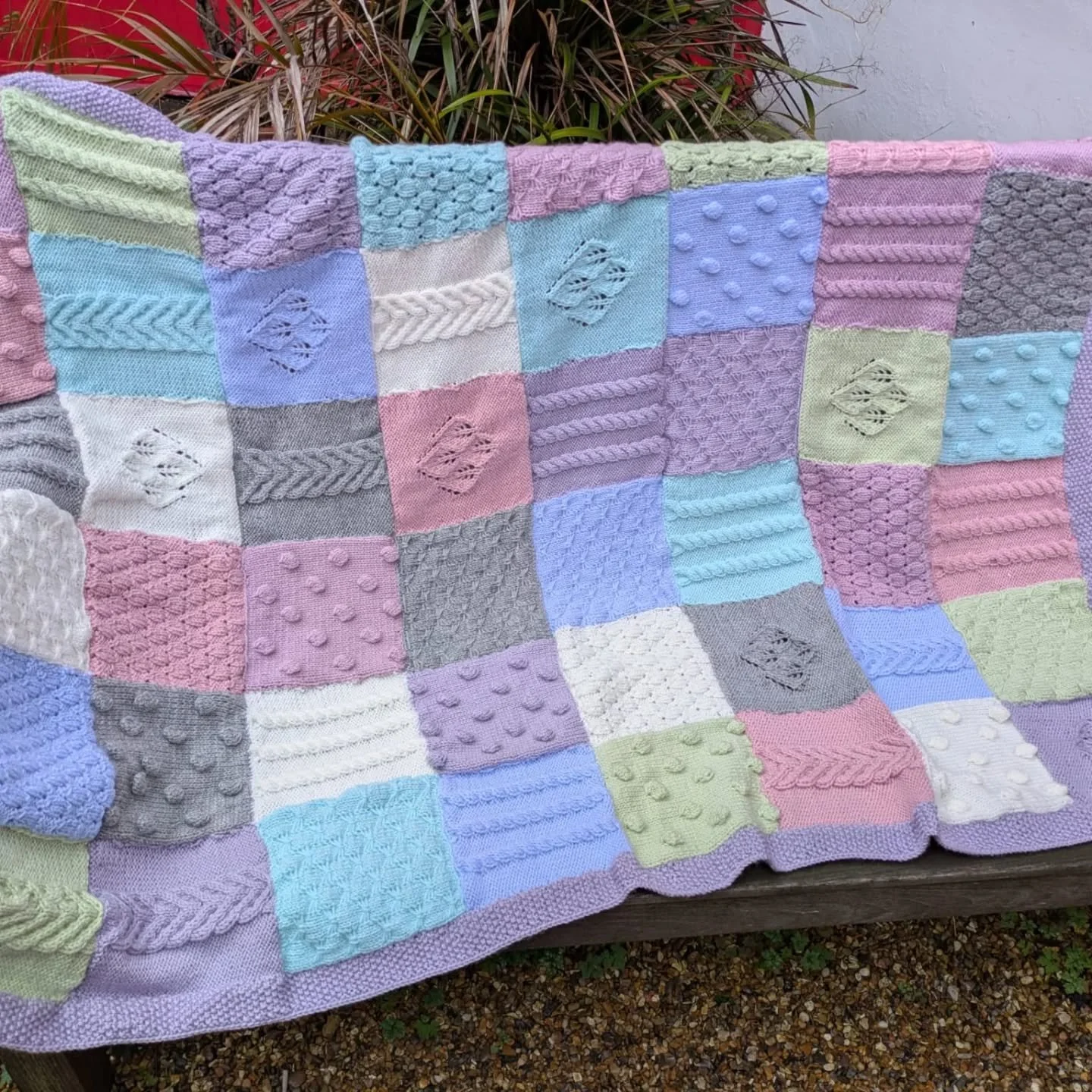 Anonymous has been very busy and sent us this brilliantly textured blanket in restful pastels. There is so much to enjoy in looking at all the different stitches that have been used.

Thank you, Knitters and Crocheters. 

This is our Knit of the Day!