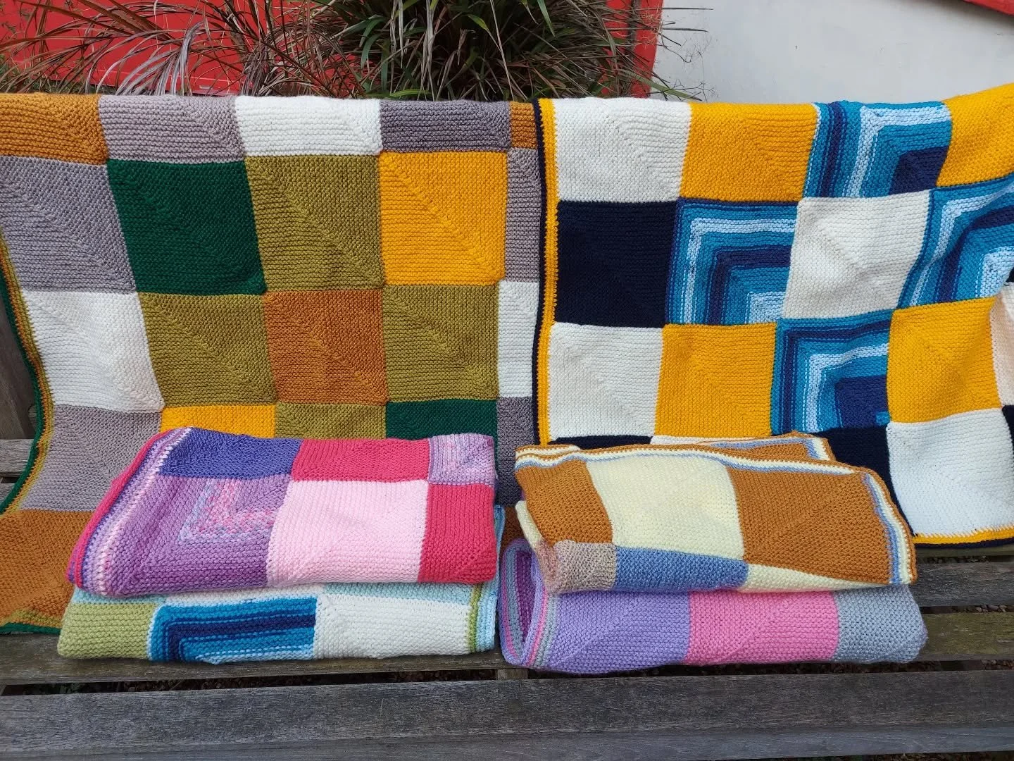 After the stumble of misattribution last week, here are the brilliant blankets sent to us by Wendy in Alvaston. We do love a mitred square blanket, and these are in such great colours. 

Thank you, Wendy. These are our Knit of the Day!

#knitoftheday
