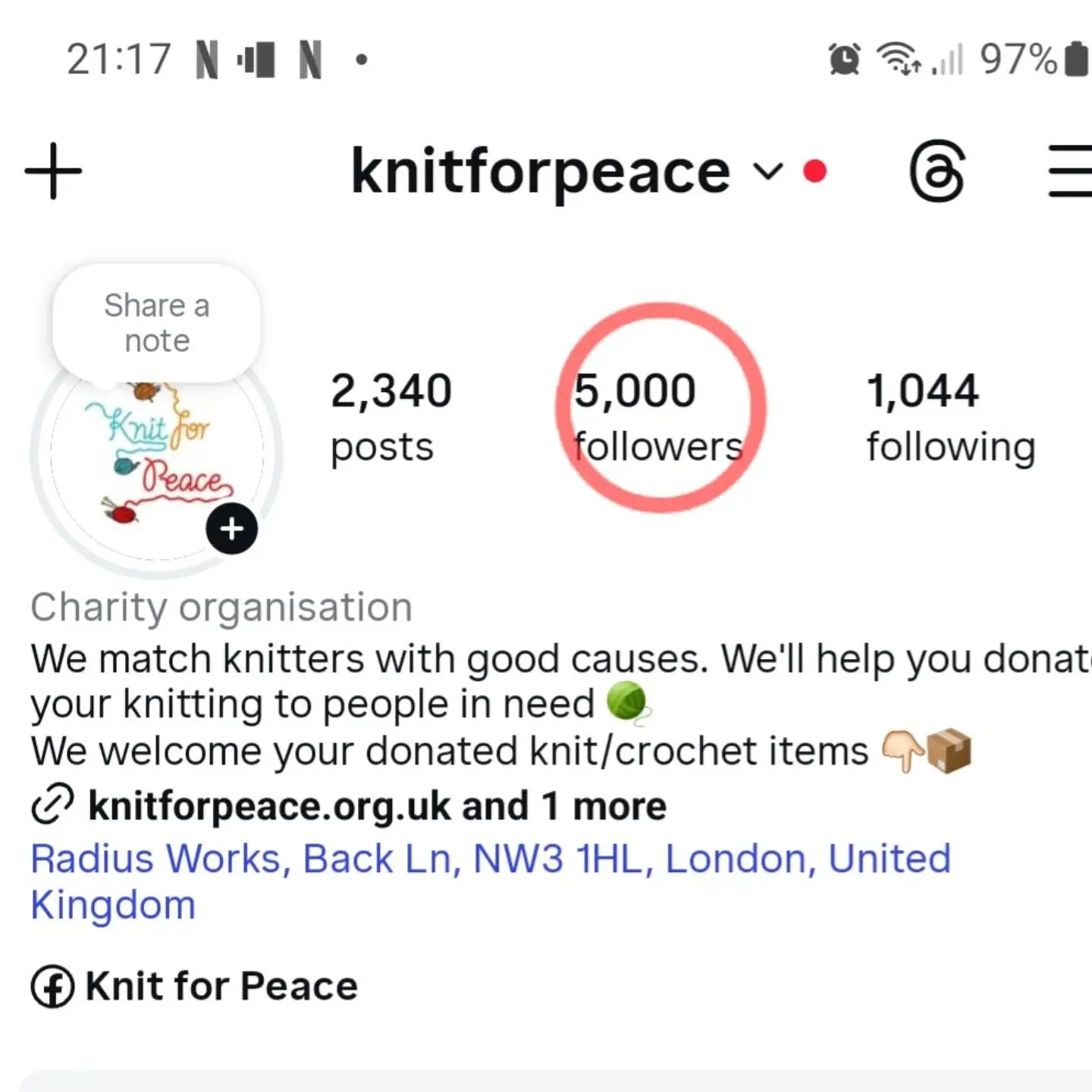 We are absolutely delighted to have gained new friends and followers and reached, for us, the giddy heights of 5000 Instagram followers. 

Welcome everyone! 

We are a small charity collecting and distributing new handmade knitwear and crochet to peo