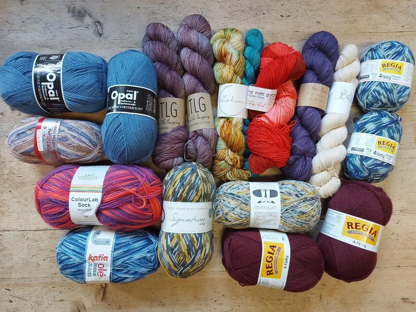 We've launched our Raffle for April!  It's a cornucopia of sock yarn - but you don't have to make socks with it. There are beautiful hand dyed yarns as well as more commercial brands, but they are all lovely and soft with a range of colours to fire y