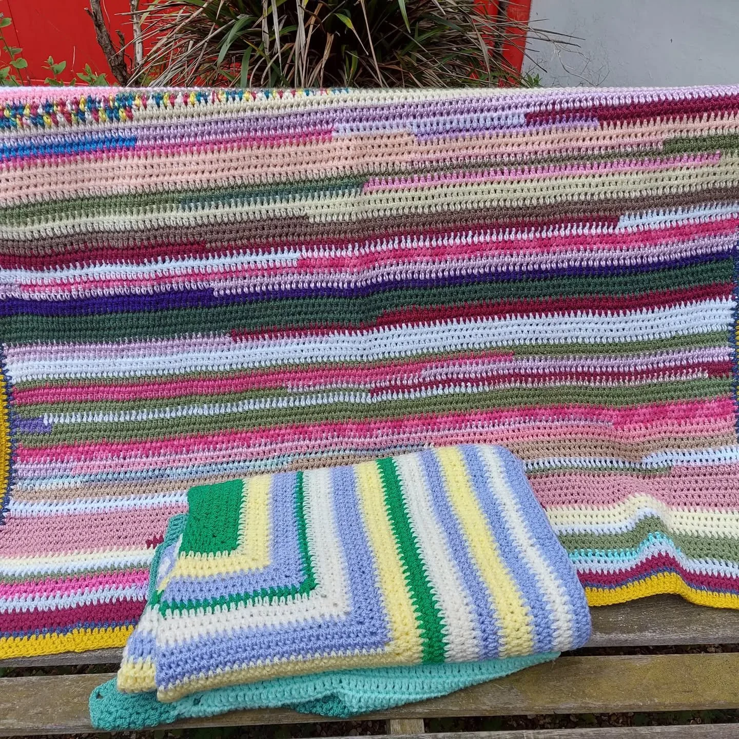 Bentham Craft Club sent us a big batch of blankets.  We think we spy an excellent stashbuster project in the stripy one.

Thank you, Bentham. These are our Crochet of the Day!

#crochetoftheday #crochet #yarnlover #crochetforothers #charity