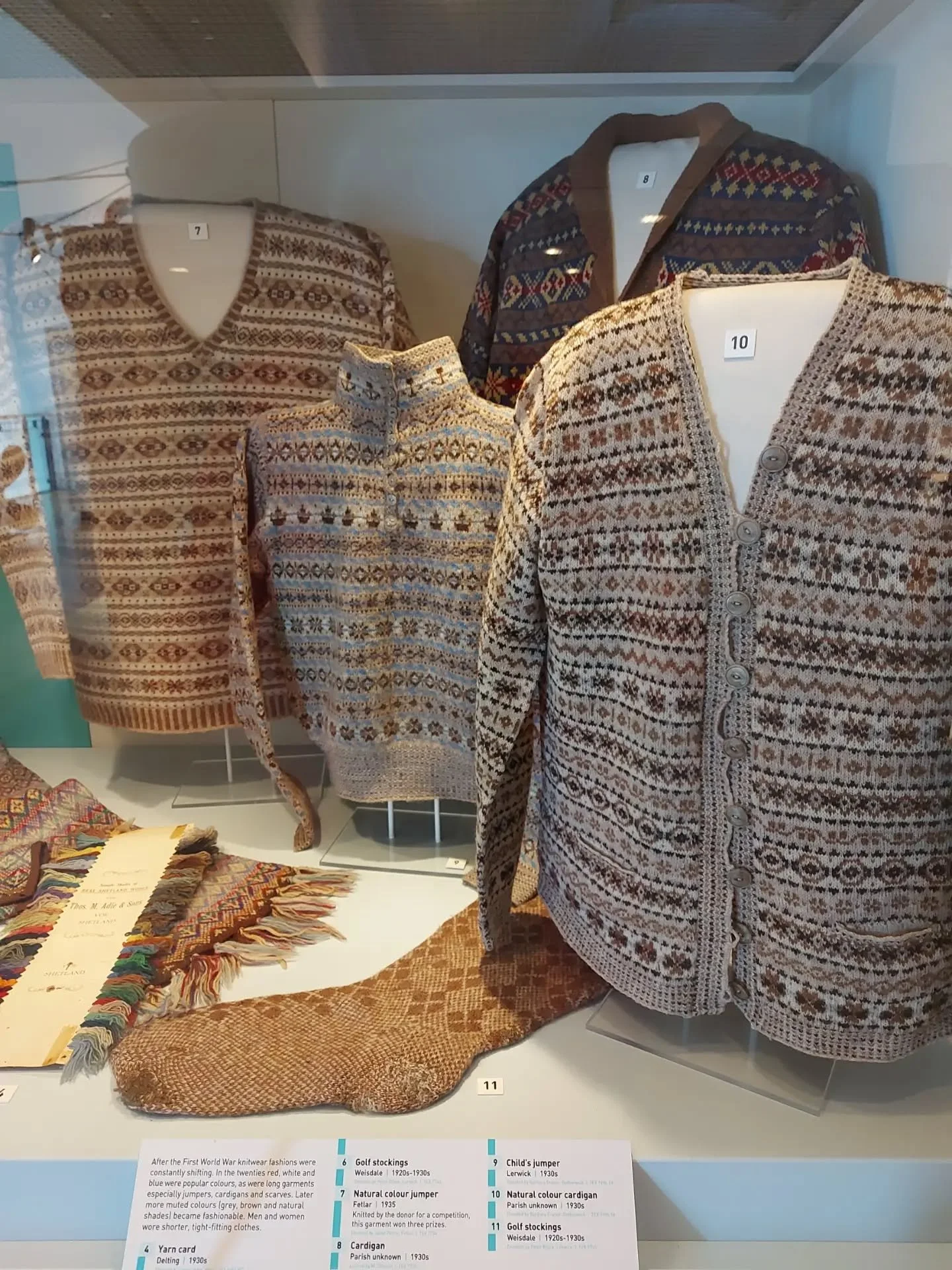 Shetland is a place where they celebrate their crafting and knitting history.  There is no shortage of yarn shops to entice both locals and the many visitors, and while I'm not sure where you'd go to buy underwear, there are many options for jumpers,