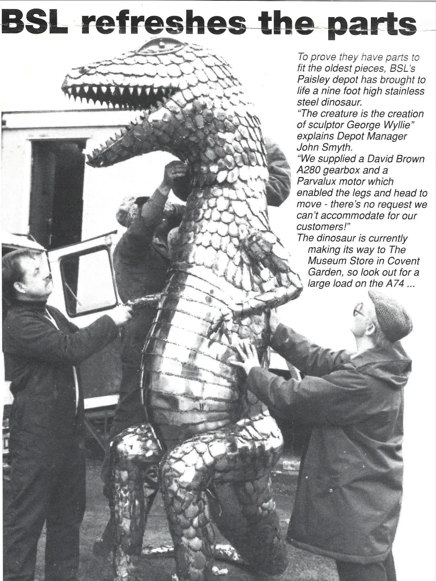 We are enjoying learning more about Dan the Dinosaur enormously as he is such a huge part of our life at KFP HQ. Since discovering he was the work of Scottish artist George Wyllie, @the.wyllieum has shared with us this archive article from 1990 from 