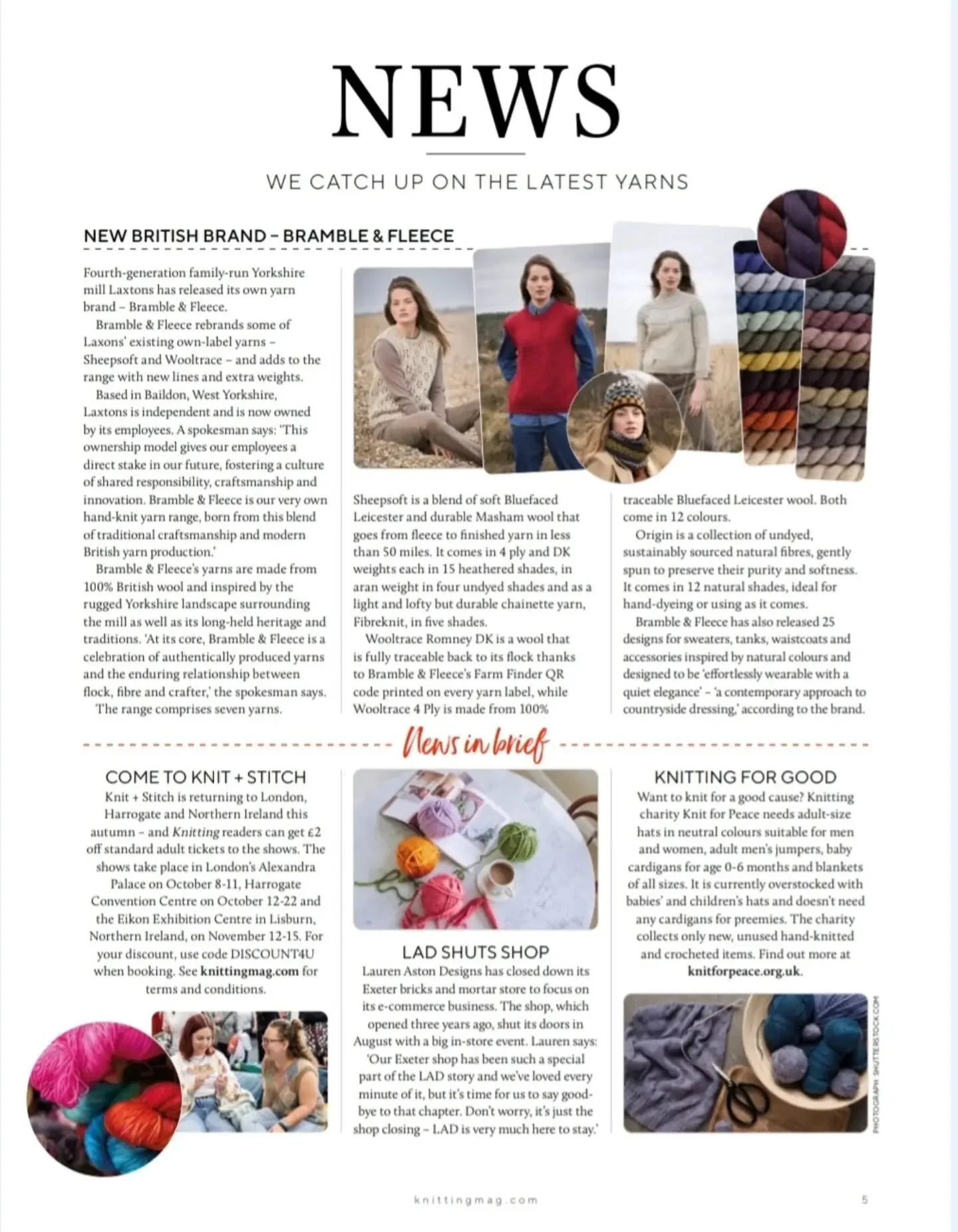 It's only a tiny piece, but we're happy to be mentioned in @knittingmagazine.  They have included our current wish list, which is:

Adult hats in neutral colours
Adult men's jumpers
Small baby's cardigans
Blankets of all sizes

We don't need any chil